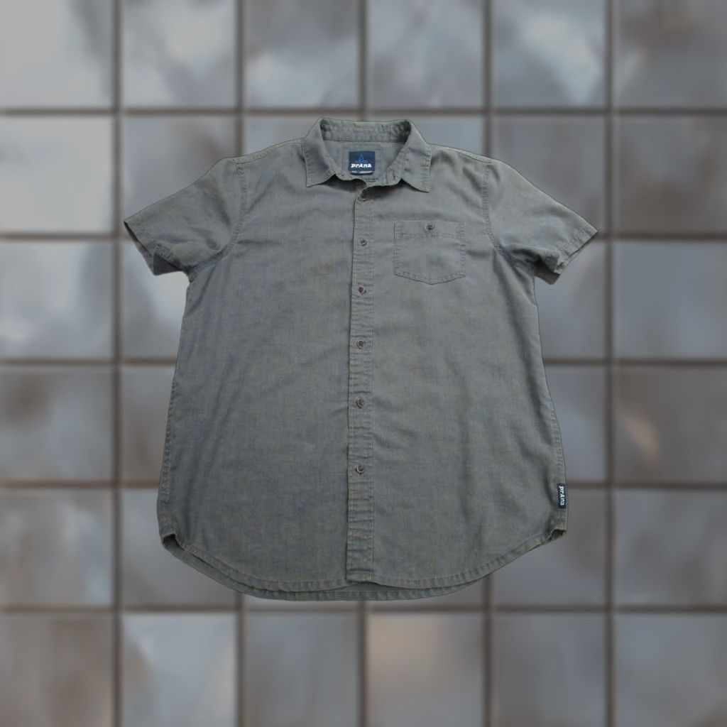Prana prAna Shirt Mens Small Short Sleeve Button-Up Pocket Hemp Casual Blue M13180487 Size US S / EU 44-46 / 1 - 1 Thumbnail