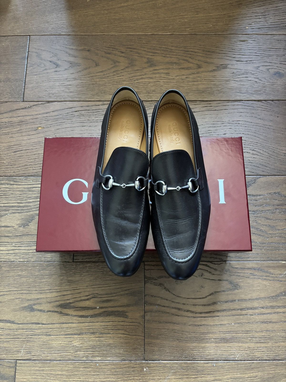 Gucci Dark Brown Leather Gucci Loafers with Silver Detail Size US 10 / EU 43 - 1 Thumbnail