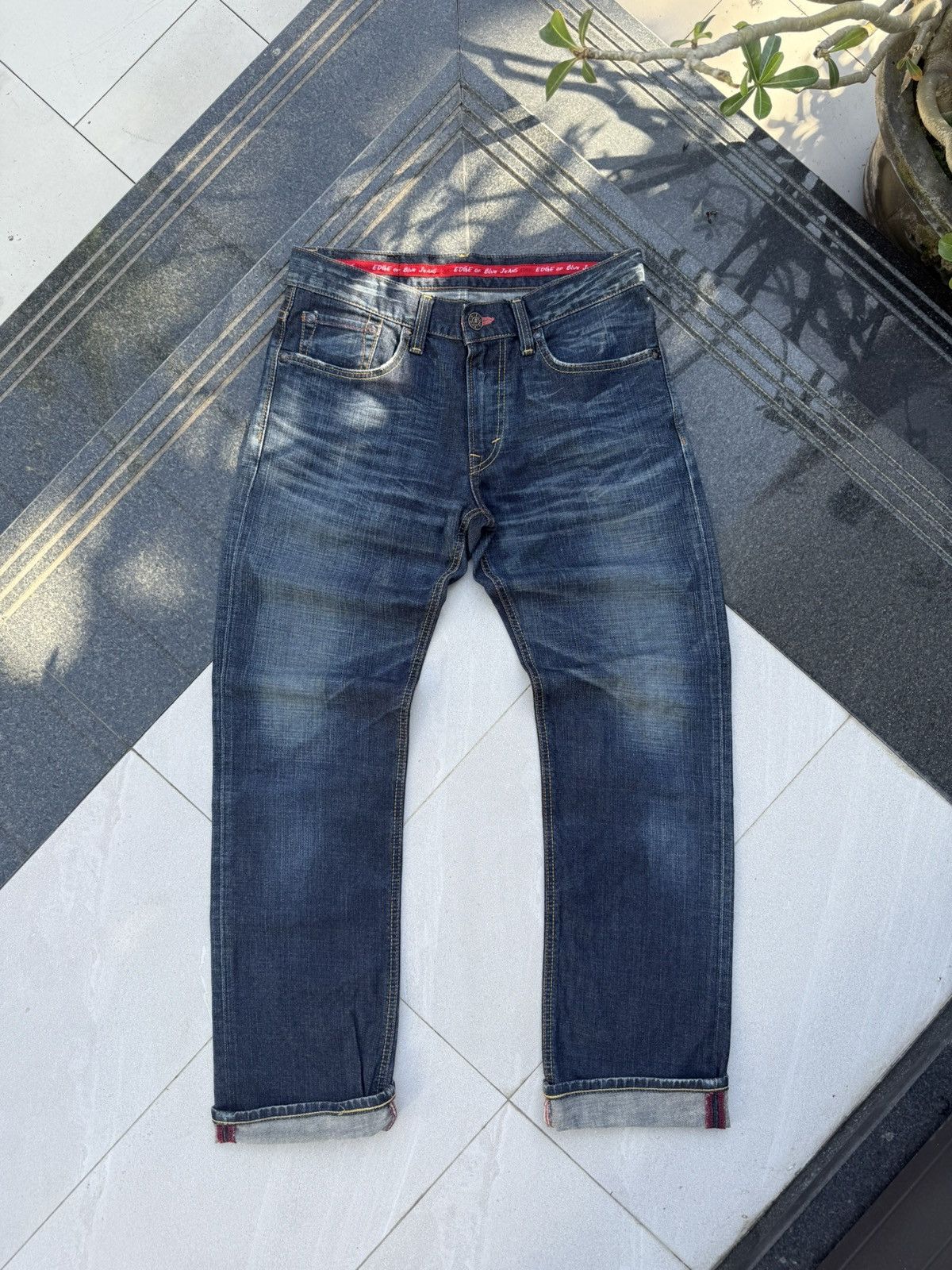 Edwin × Vintage 90’s EDWIN 503 JAPANESE BRAND POCKET LOGORETRO SALVEGE DENIM Size US 32 / EU 48 - 4 Thumbnail