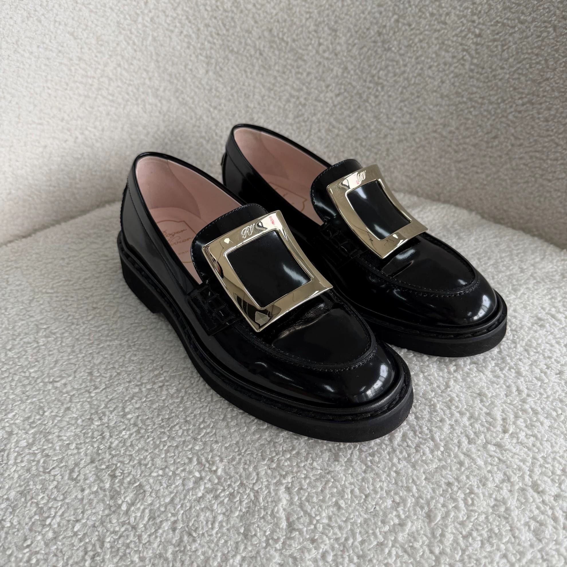 Roberto Cavalli Roger Vivier Black Loafer 37 8144 Size US 6.5 / IT 36.5 - 6 Thumbnail