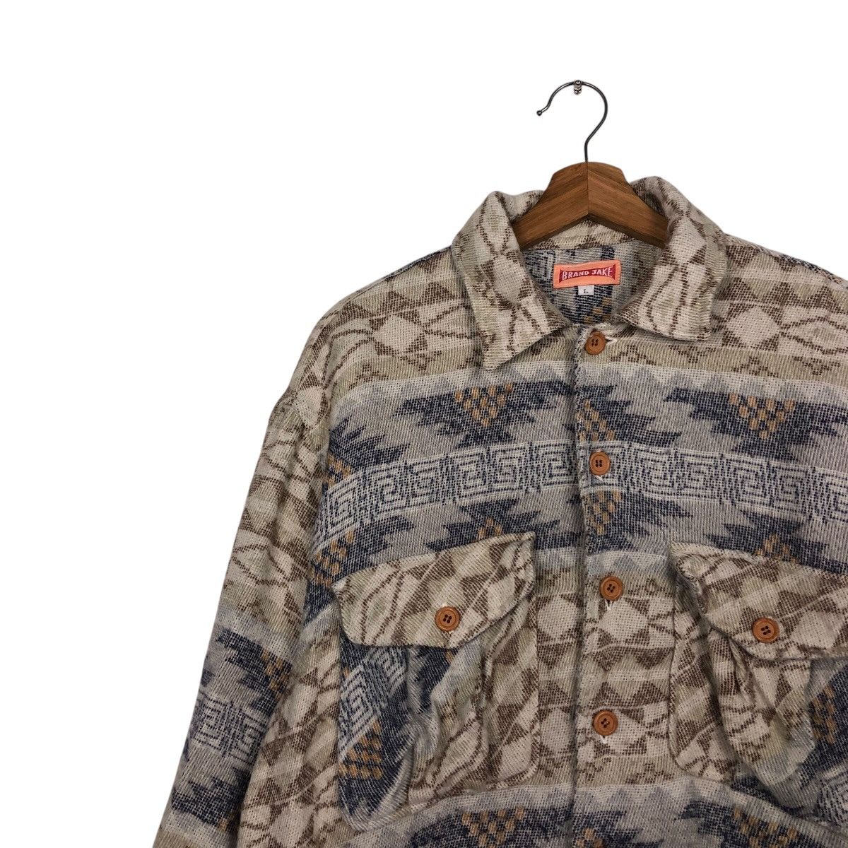 Japanese Brand × Vintage Vintage Chore Button Jacket Brand Jake Navajo Native Design Size US L / EU 52-54 / 3 - 8 Thumbnail