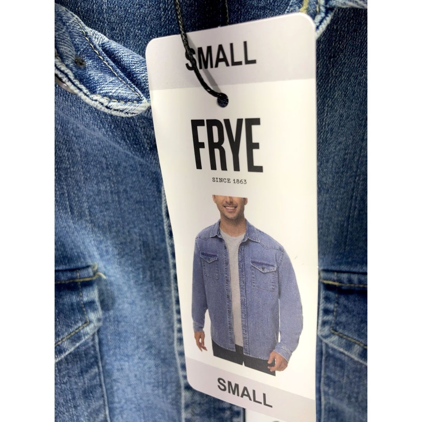 Frye Frye Denim Shirt Men Size Small Blue Button Long Sleeve Stretch Medium Wash NWT Shirt Size US S / EU 44-46 / 1 - 5 Thumbnail