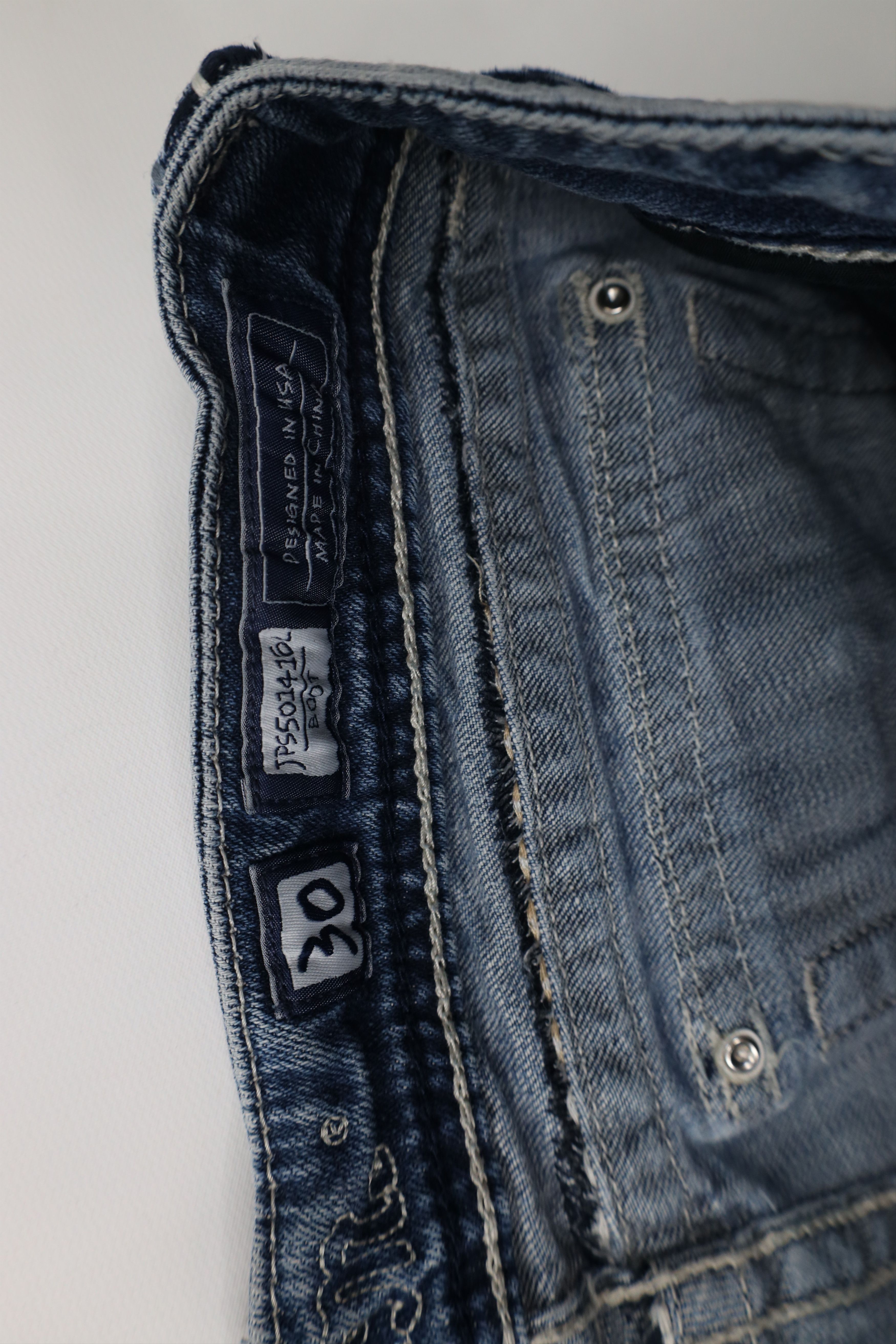 Miss Me Miss Me Thick Stitch Jeweled Flared Bootcut Denim Jeans Size 30" / US 8 / IT 44 - 8 Thumbnail
