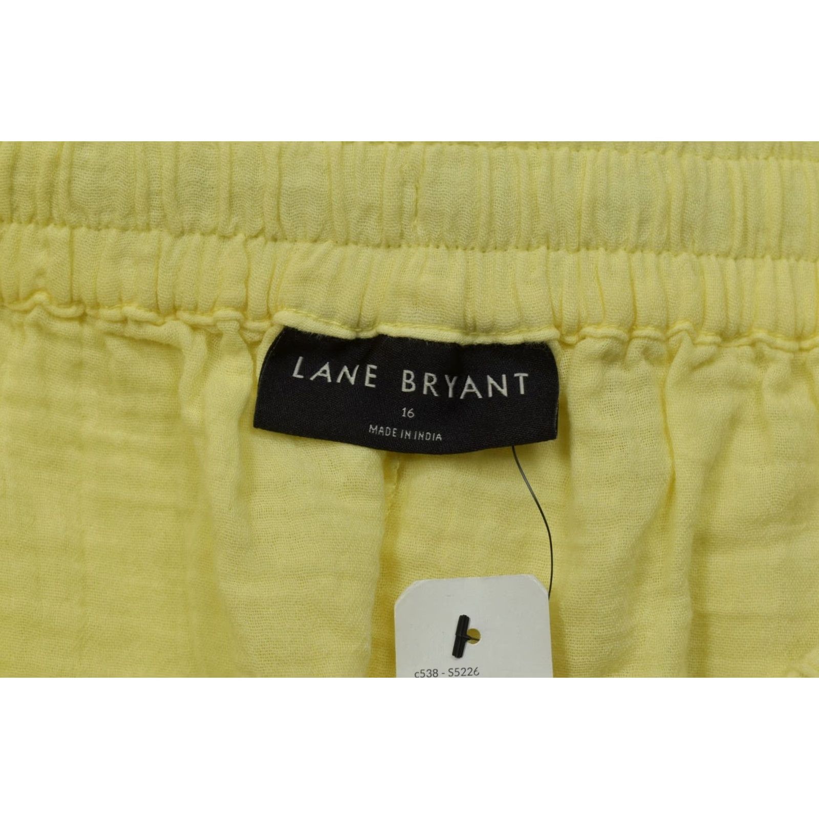 Vintage Lane Bryant Women's Size 16 Yellow 100% Cotton Gauze Pull On Shorts NWT - Solid Chino Casual Spring Summer Womens Size 38" / US 16 / IT 52 - 4 Thumbnail