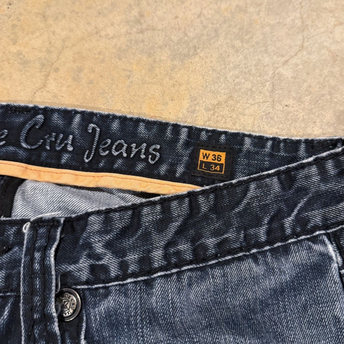 Vintage Vtg 2000s Faded Distressed Indigo Baggy Jeans ERD Grunge Y2K Size US 36 / EU 52 - 7 Thumbnail