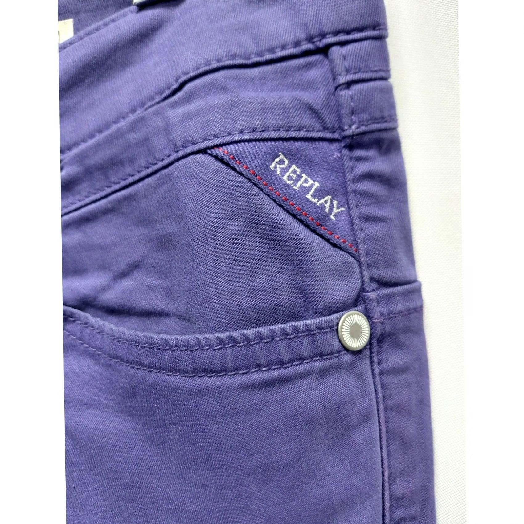 Replay Replay Jeans Purple Solid Denim Size 28 Made in Italy Women Size 28" / US 6 / IT 42 - 5 Thumbnail