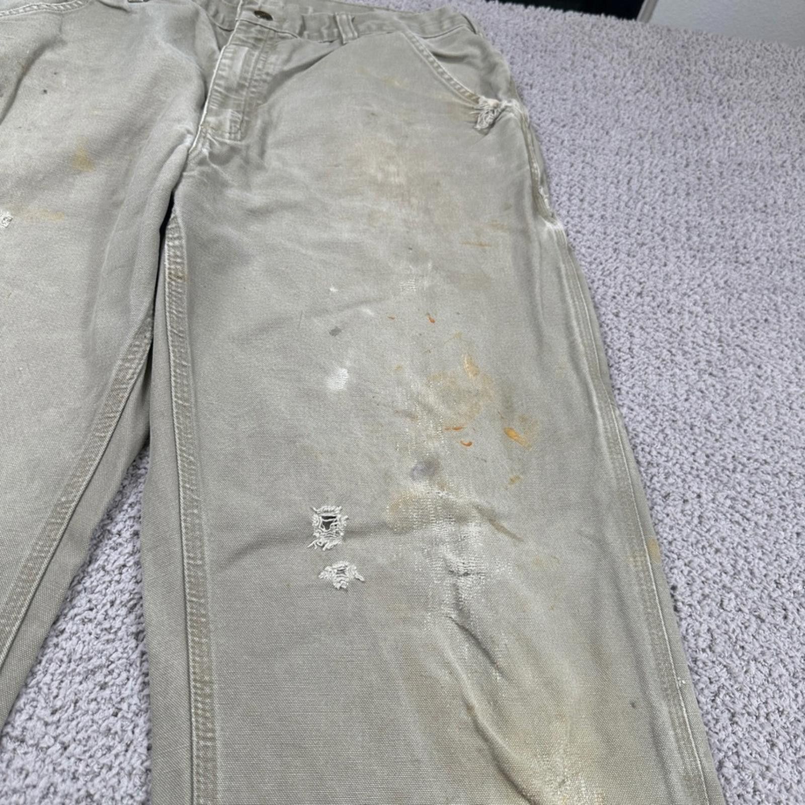 Carhartt Carhartt Mens 34x34 B11 Tan Carpenter Work Pants Distressed Size US 34 / EU 50 - 10 Thumbnail