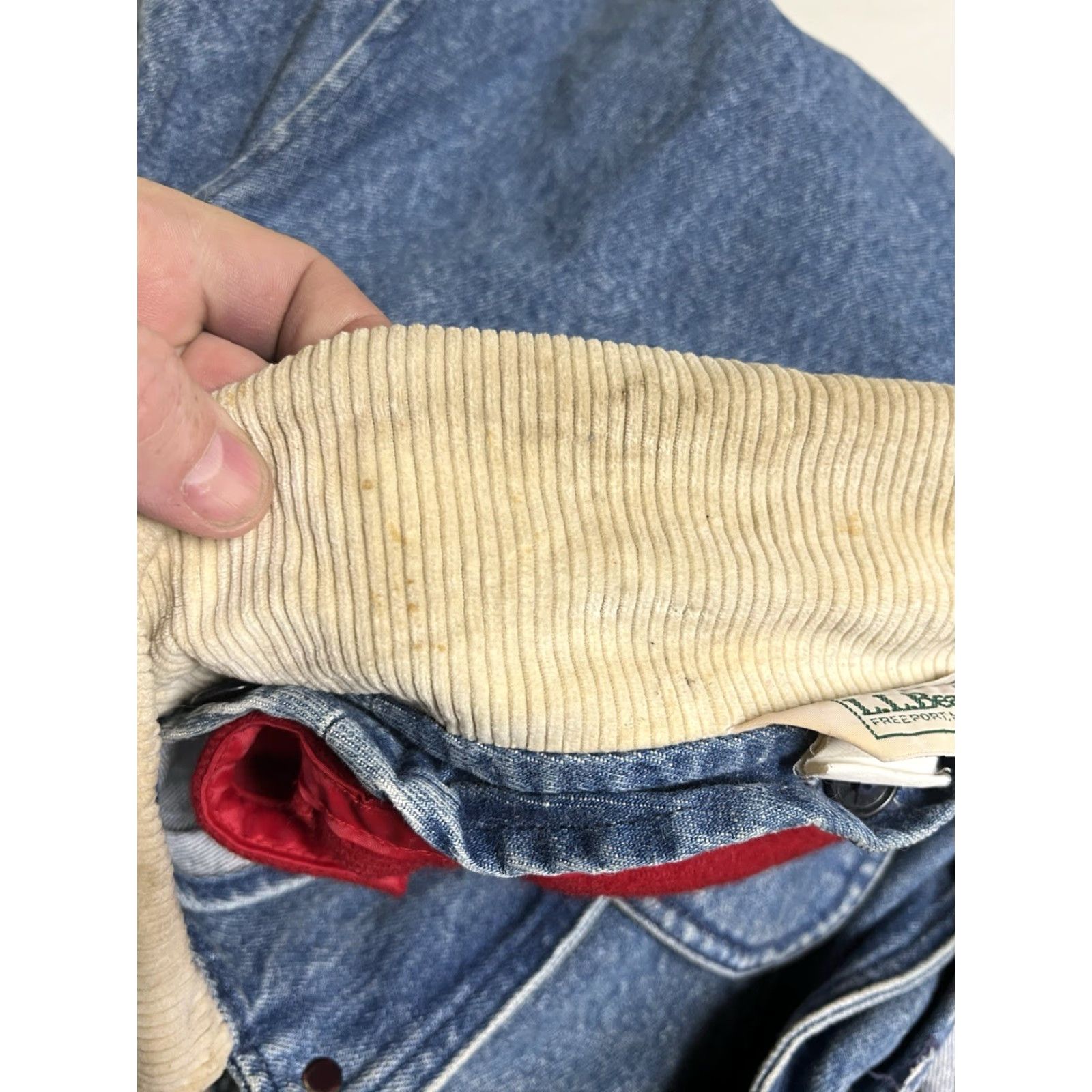 Vintage VINTAGE L.L. Bean Jacket Denim Chore Barn Coat Wool Lined 5 Front Pockets XL Men Blue Size US 36 / EU 52 - 5 Thumbnail