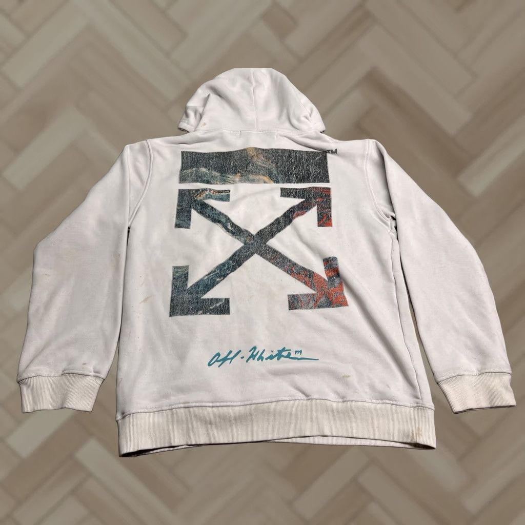Off-White VINTAGE Off-White Hoodie Unisex Adults XL White Drawstring Hooded Logo 90s Graffiti Arrows SS19 AS-IS Size US XL / EU 56 / 4 - 1 Thumbnail