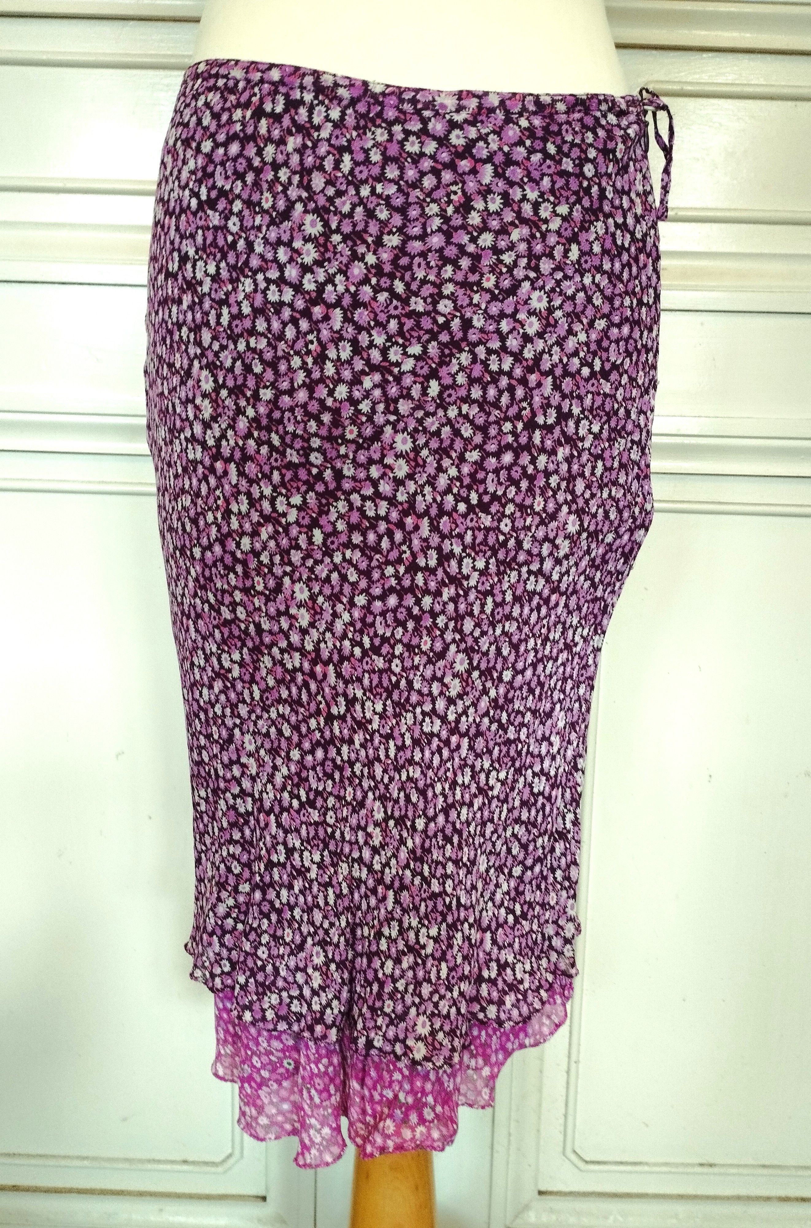 Designer Rene Derhy Jupe Crepe Liberty Superpositions Preppy T S Size 26" / US 2 / IT 38 - 6 Thumbnail
