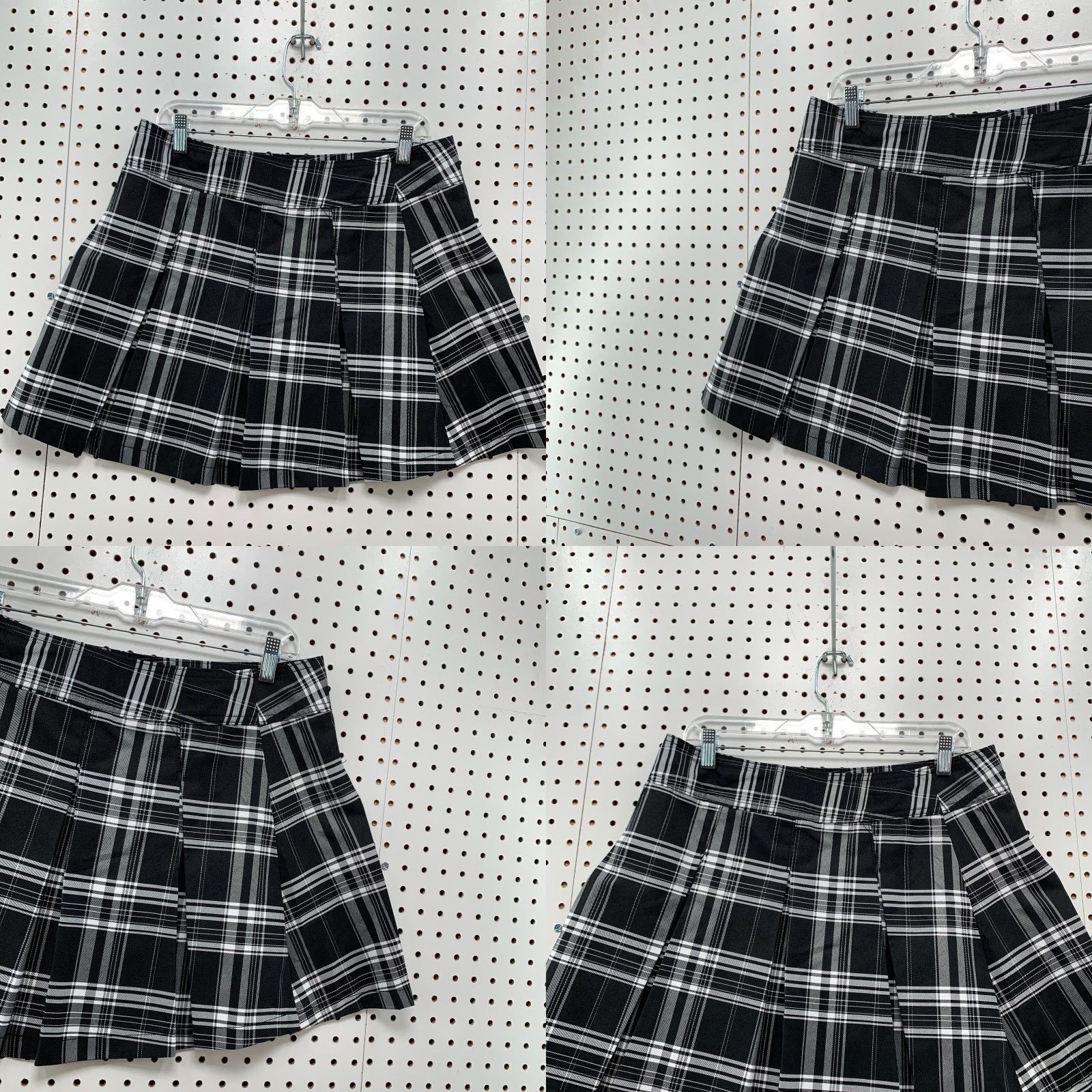 Vintage NO Boundaries Plaid Mini Skirt Womens Large White Black Just Slayin Patch 32x16 Size 36" / US 14 / IT 50 - 8 Thumbnail