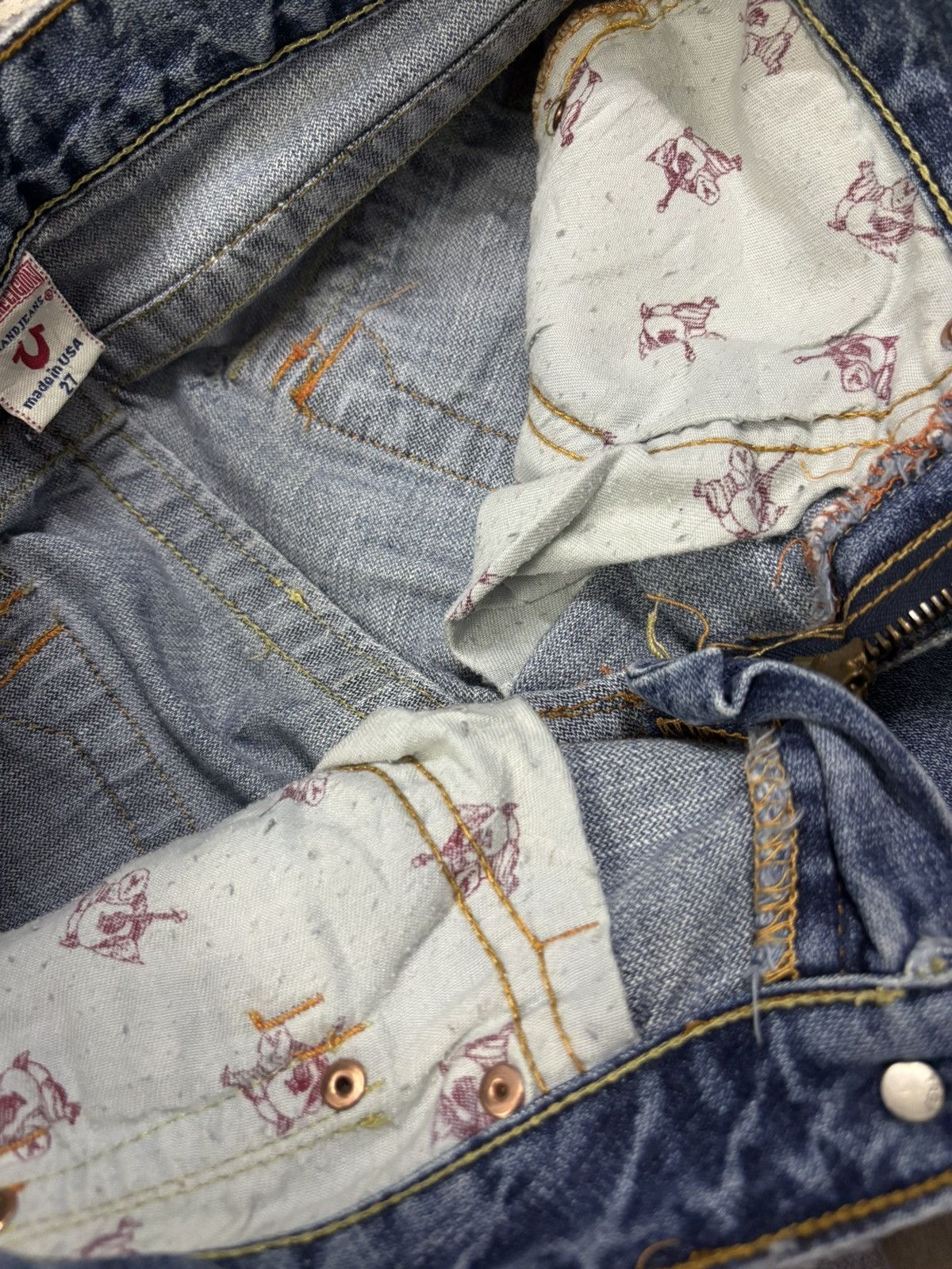 True Religion Vintage True Religion Joey Patchwork Distressed Flare Jeans Size US 28 / EU 44 - 18 Thumbnail