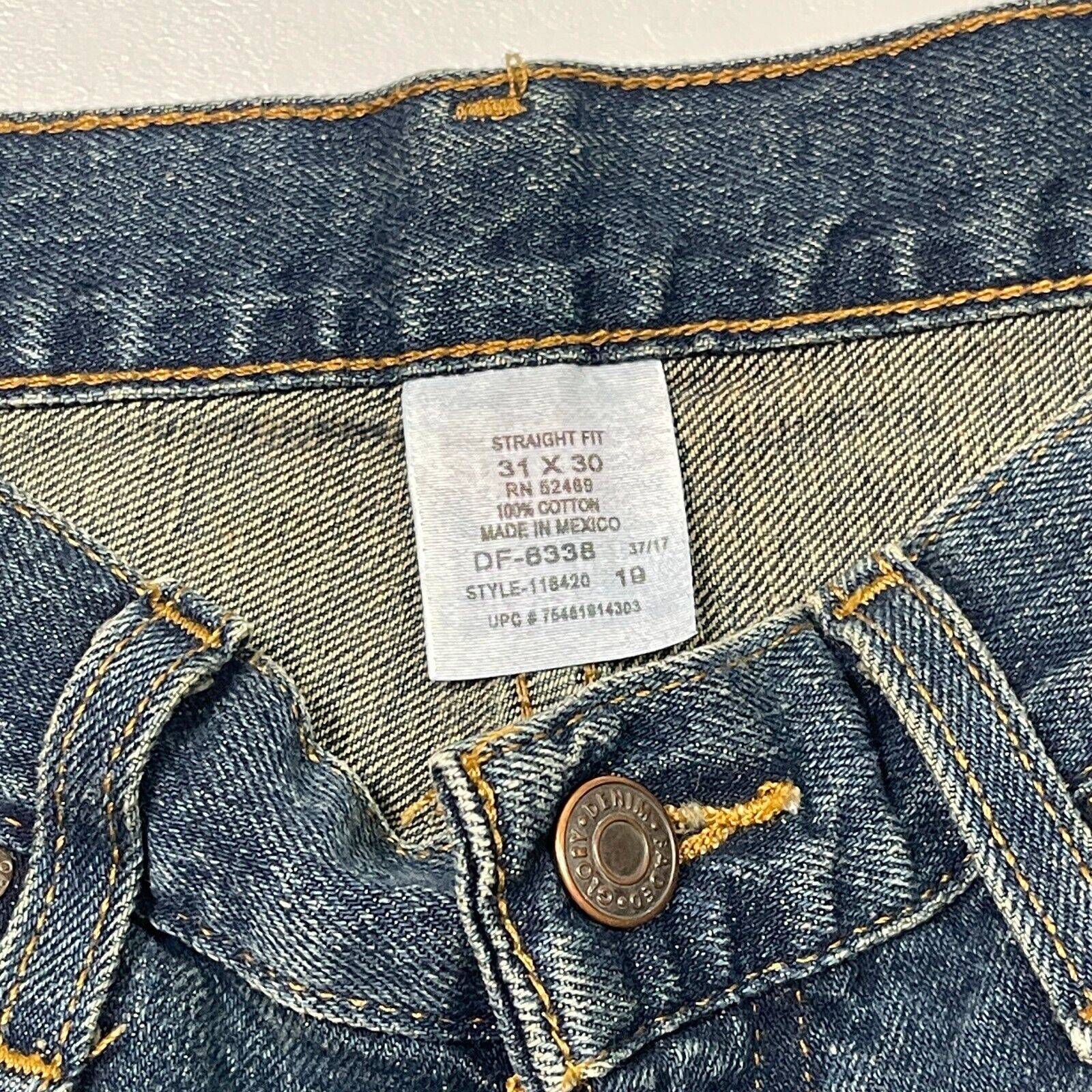 Faded Glory Faded Glory Washed Blue Denim Jeans Pants Mens size 31x28 Size US 31 - 4 Thumbnail