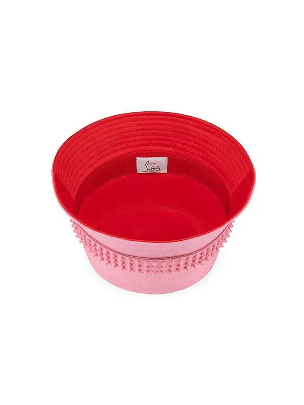 Christian Louboutin o1bcso1str0825 Size:Large/Bobino Spikes Bucket Hat in Pink Size ONE SIZE - 4 Thumbnail