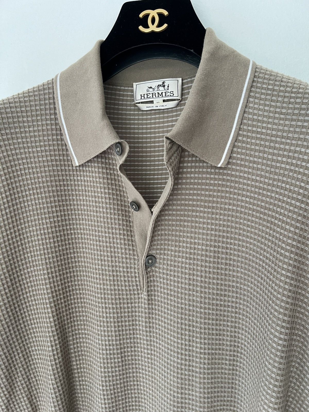 Hermes Hermes old money textured polo Size US M / EU 48-50 / 2 - 2 Thumbnail