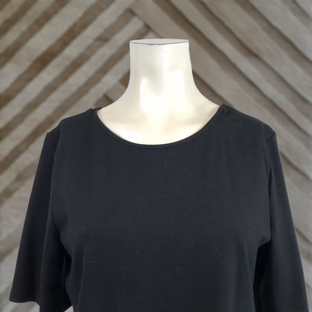 Vintage Ripley Rader Black Ponte Knit Cropped Top Elbow Sleeve Made in LA Womens 1X Cropped Sleeve T-Shirt Office Wear Size XL / US 12-14 / IT 48-50 - 1 Thumbnail