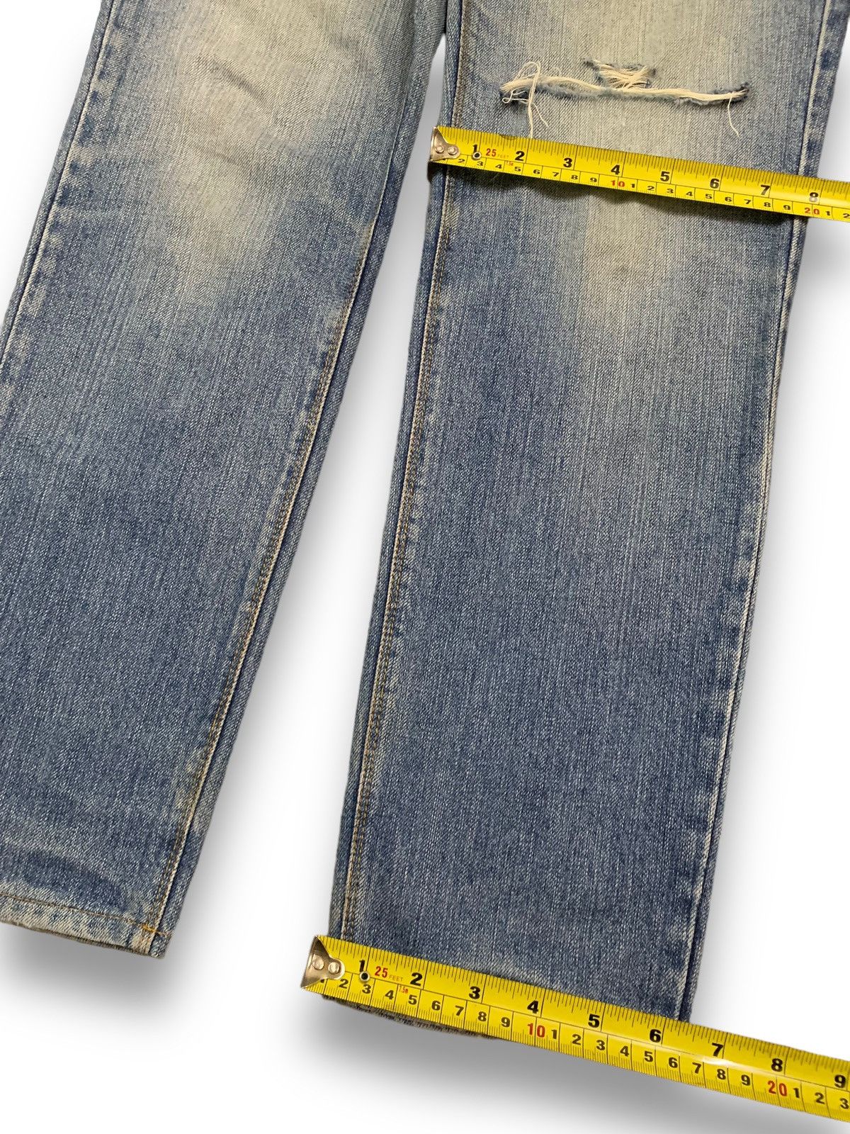 Morgan Homme Vintage Morgan Homme Selvedge Blue Washed Distressed Jeans Size US 30 / EU 46 - 17 Thumbnail