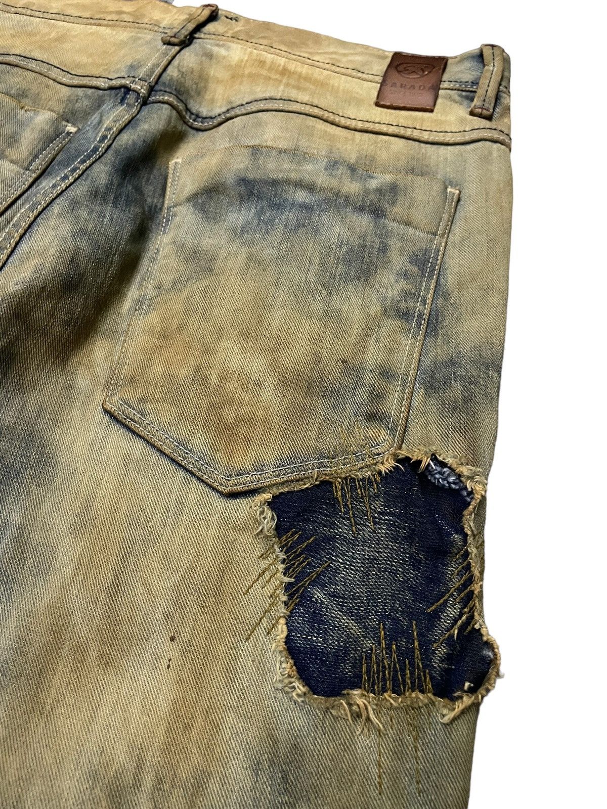 Japanese Brand × semanticdesign Sarada Japan Boro knee Patch Work Mud Wash Crotch Jeans Size US 30 / EU 46 - 16 Thumbnail
