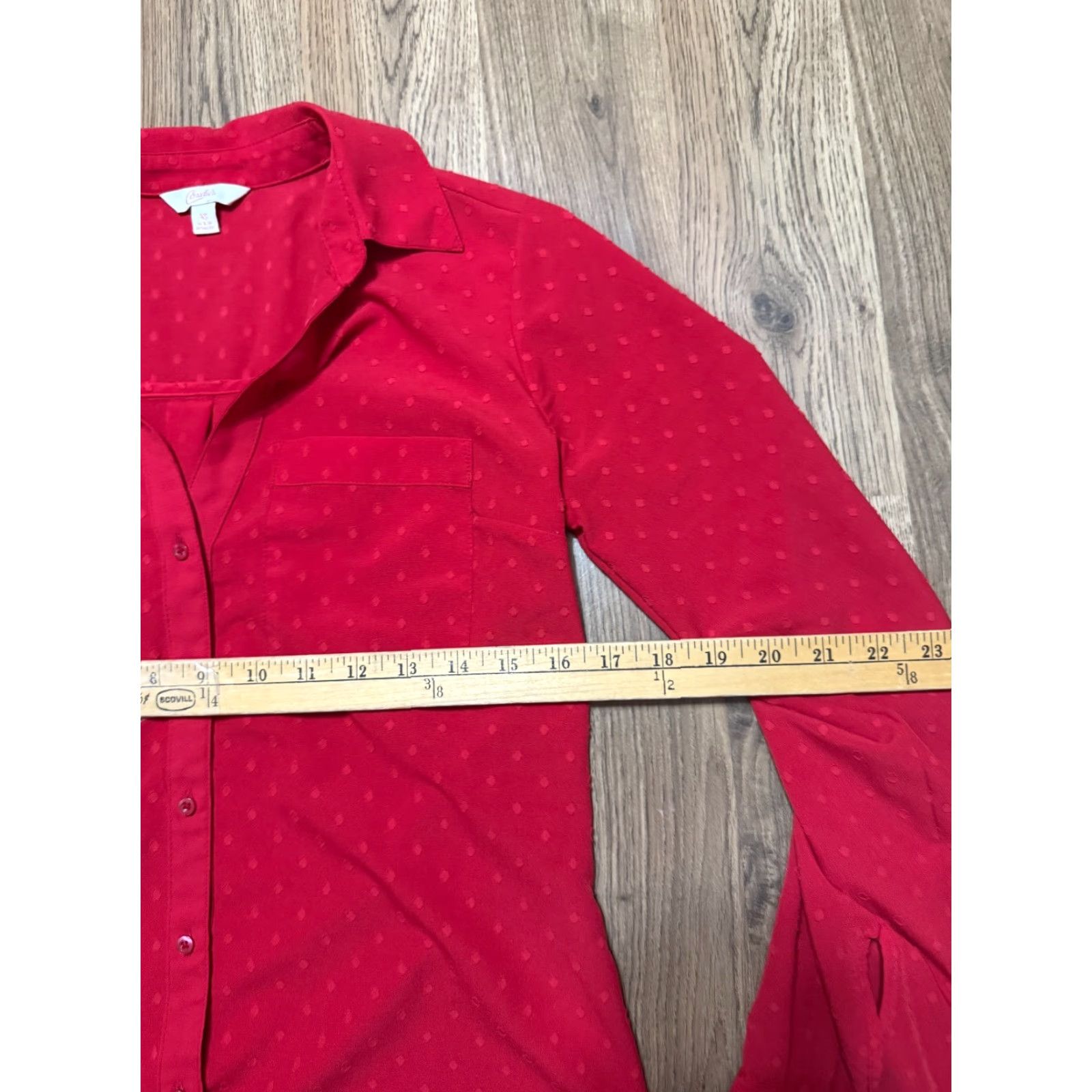 Vintage Candies Shirt Women's XS Red Long Sleeve Button-Up Shirt Size XS / US 0-2 / IT 36-38 - 6 Thumbnail