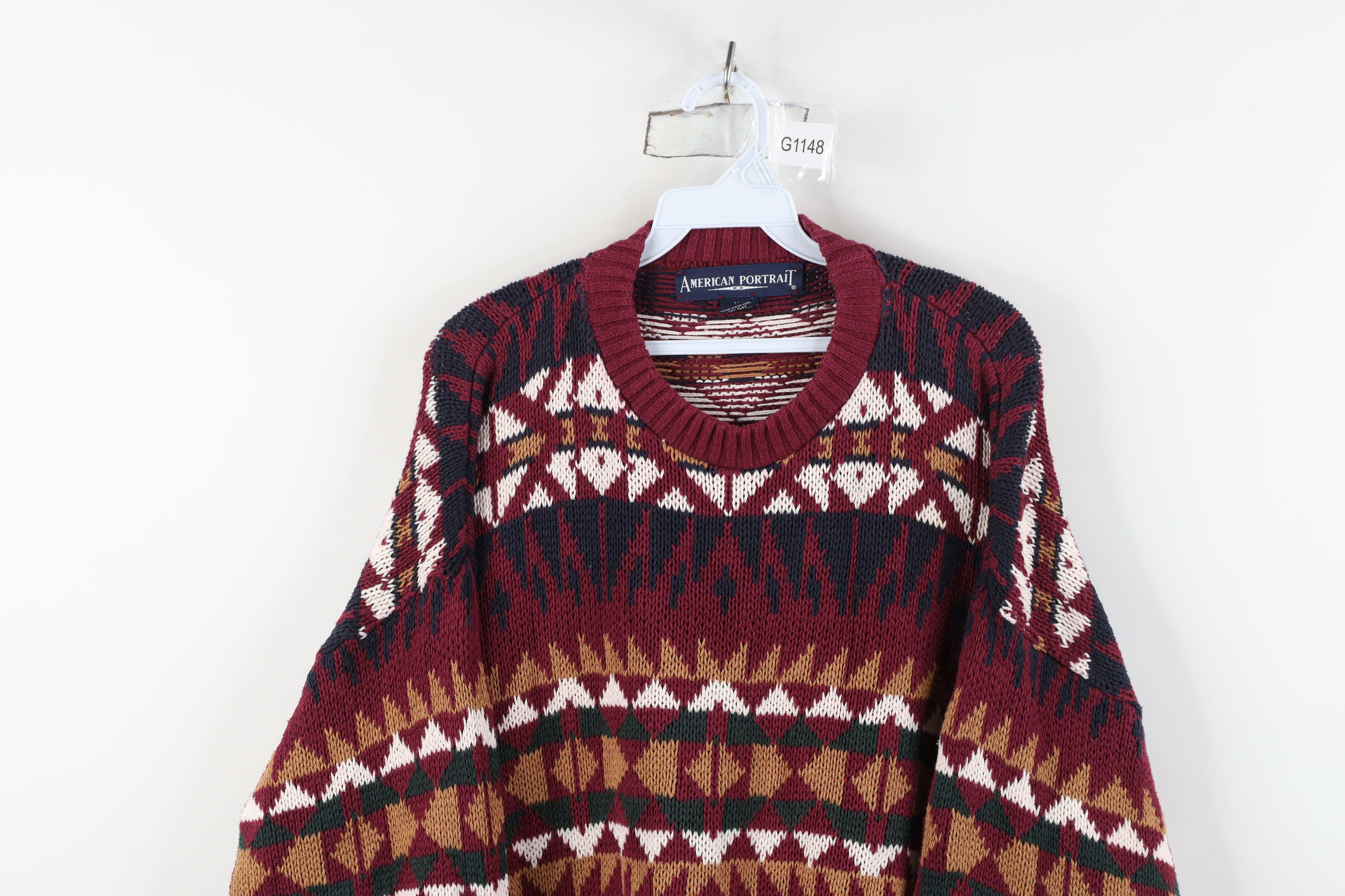 Vintage Vintage 90s Streetwear Knit Crewneck Sweater Cotton USA Size US XL / EU 56 / 4 - 2 Thumbnail