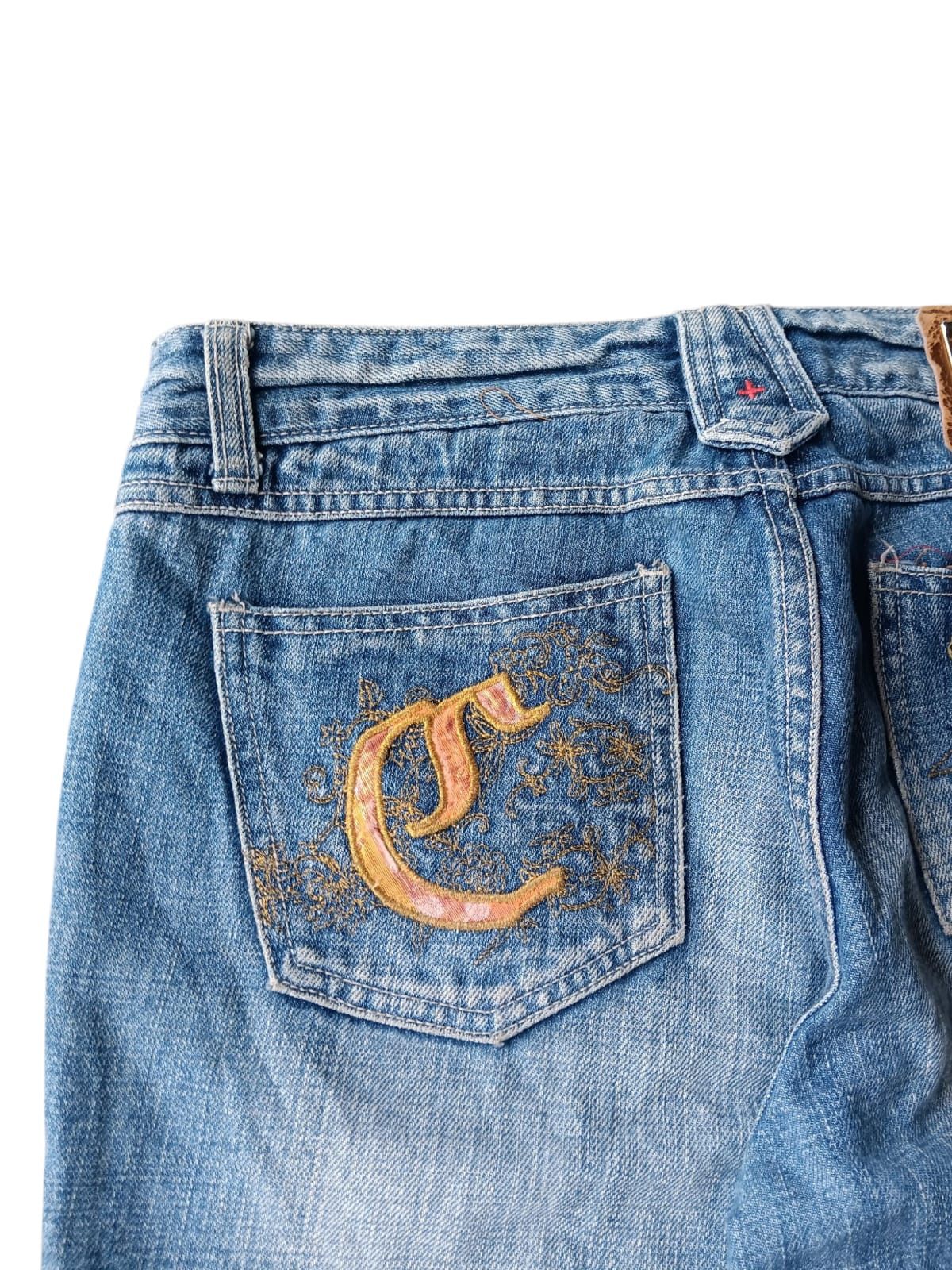 Japanese Brand Vintage St.cross patch work flare denim pants Size US 31 - 12 Thumbnail