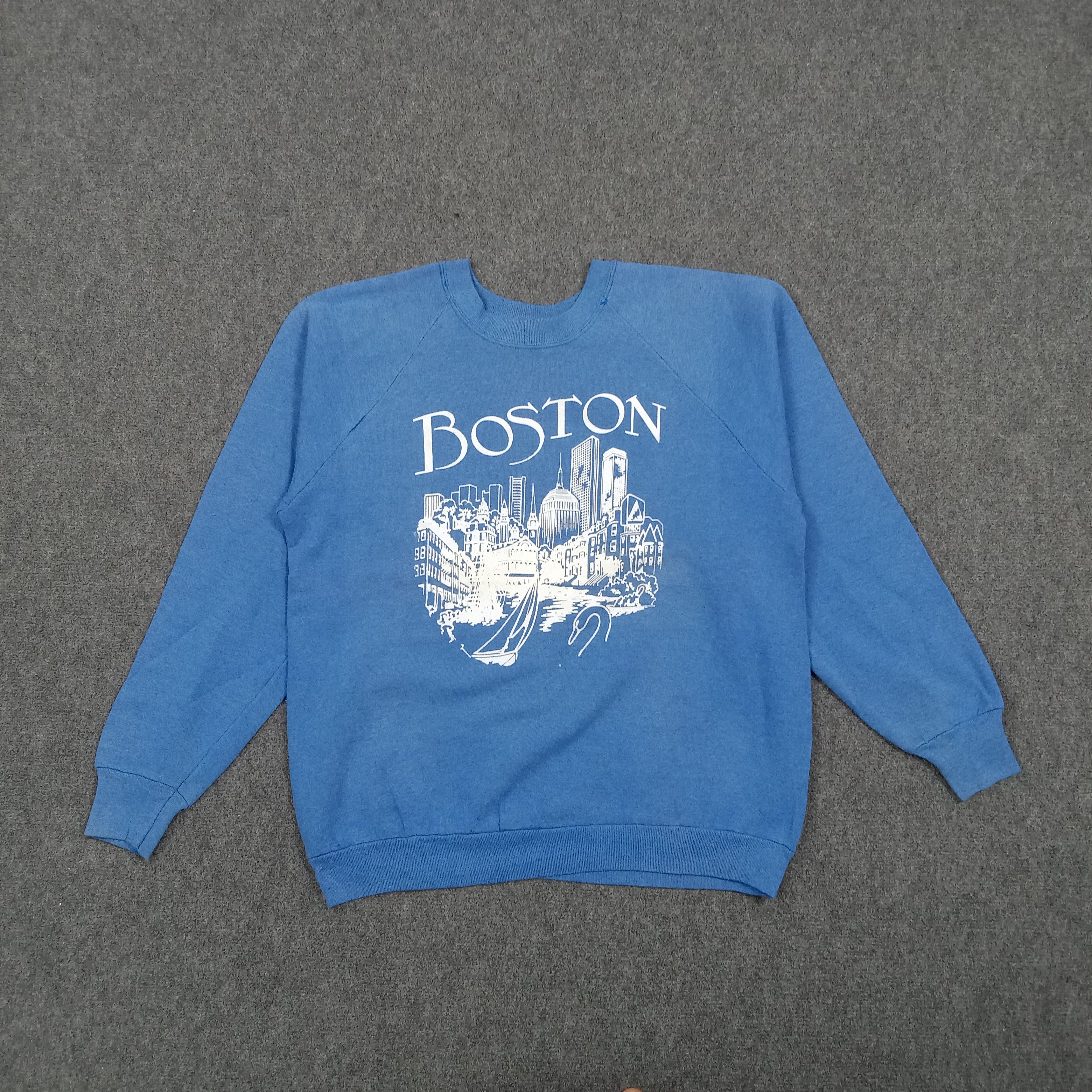 Fruit Of The Loom 90s Boston Skyline Sweatshirt Raglan C279N24 Size US M / EU 48-50 / 2 - 1 Thumbnail