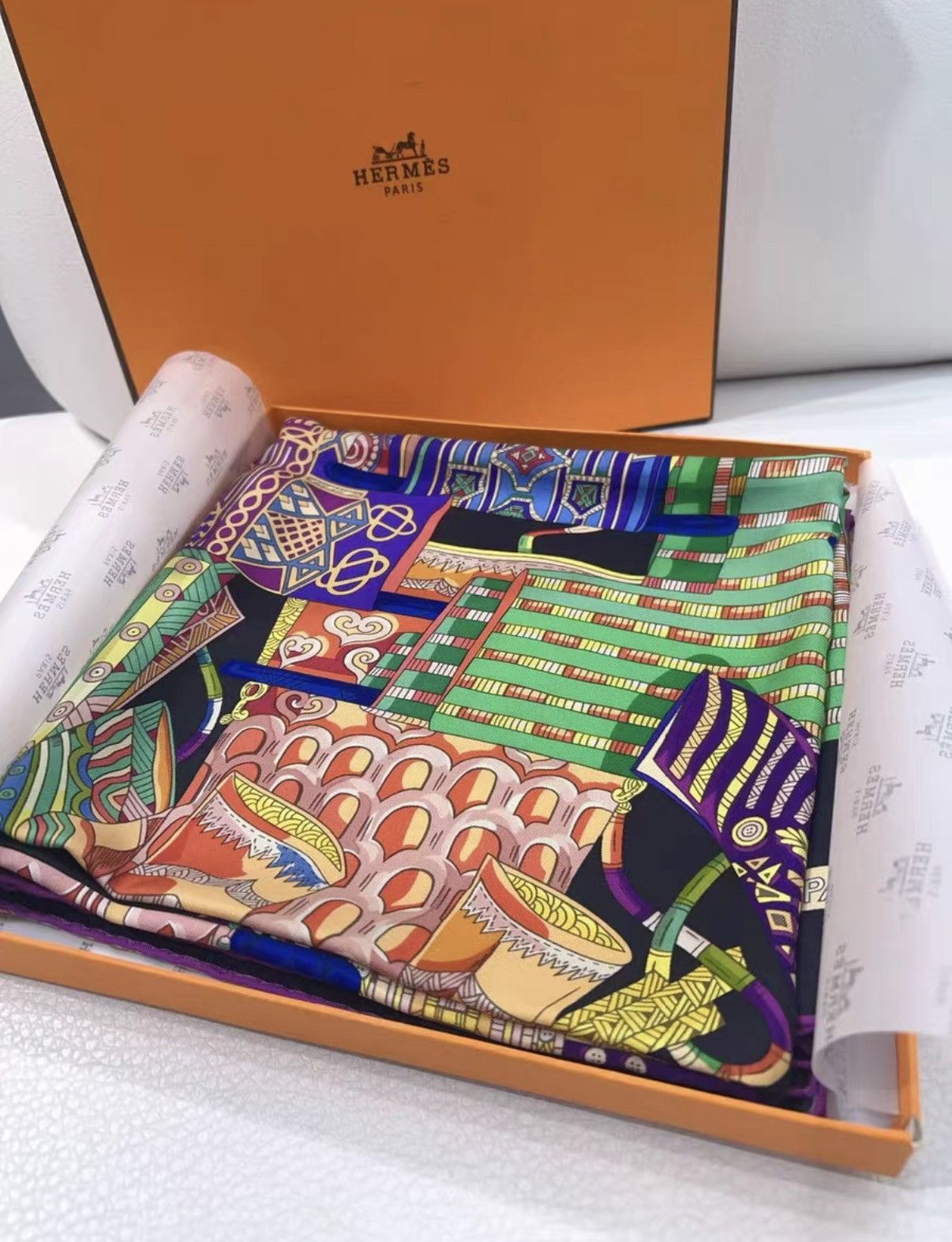 Hermes Hermès Silk Scarf J38 Size ONE SIZE - 1 Thumbnail