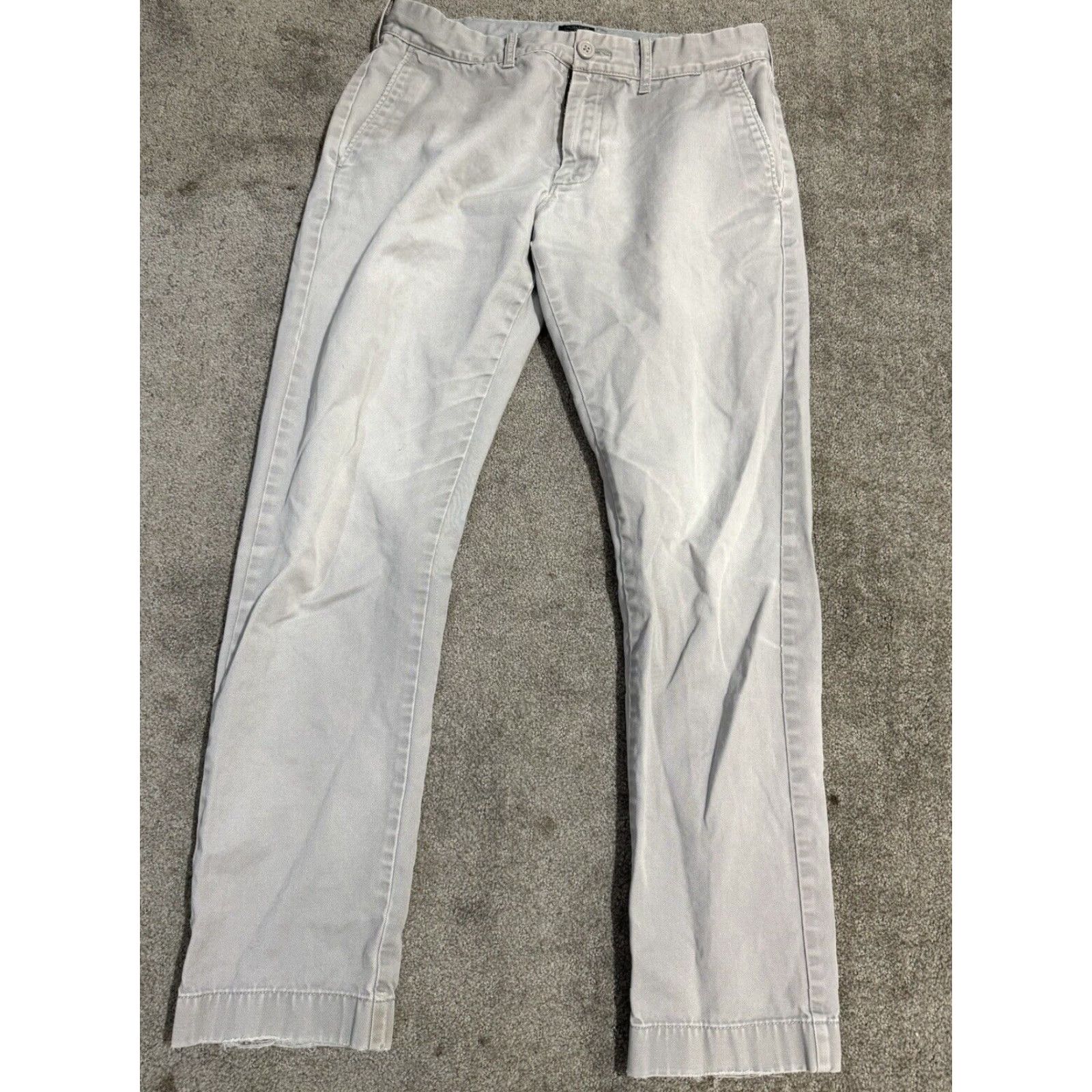 J.Crew J.Crew Slim Fit Chino Pants Adult 30x30 Gray Solid Button Zip Mens Size US 30 / EU 46 - 3 Thumbnail