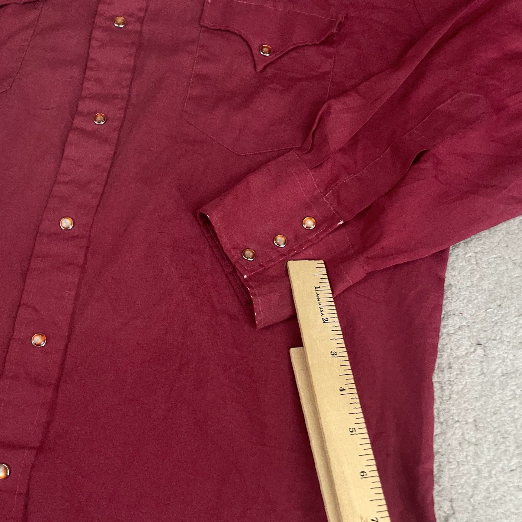 Vintage VINTAGE Western Pearl Snap Shirt Red 60s 70s Cotton Polyester Blend Long Sleeve Cowboy Rodeo Ranch Mens XL snap collar pockets Size US XL / EU 56 / 4 - 7 Thumbnail