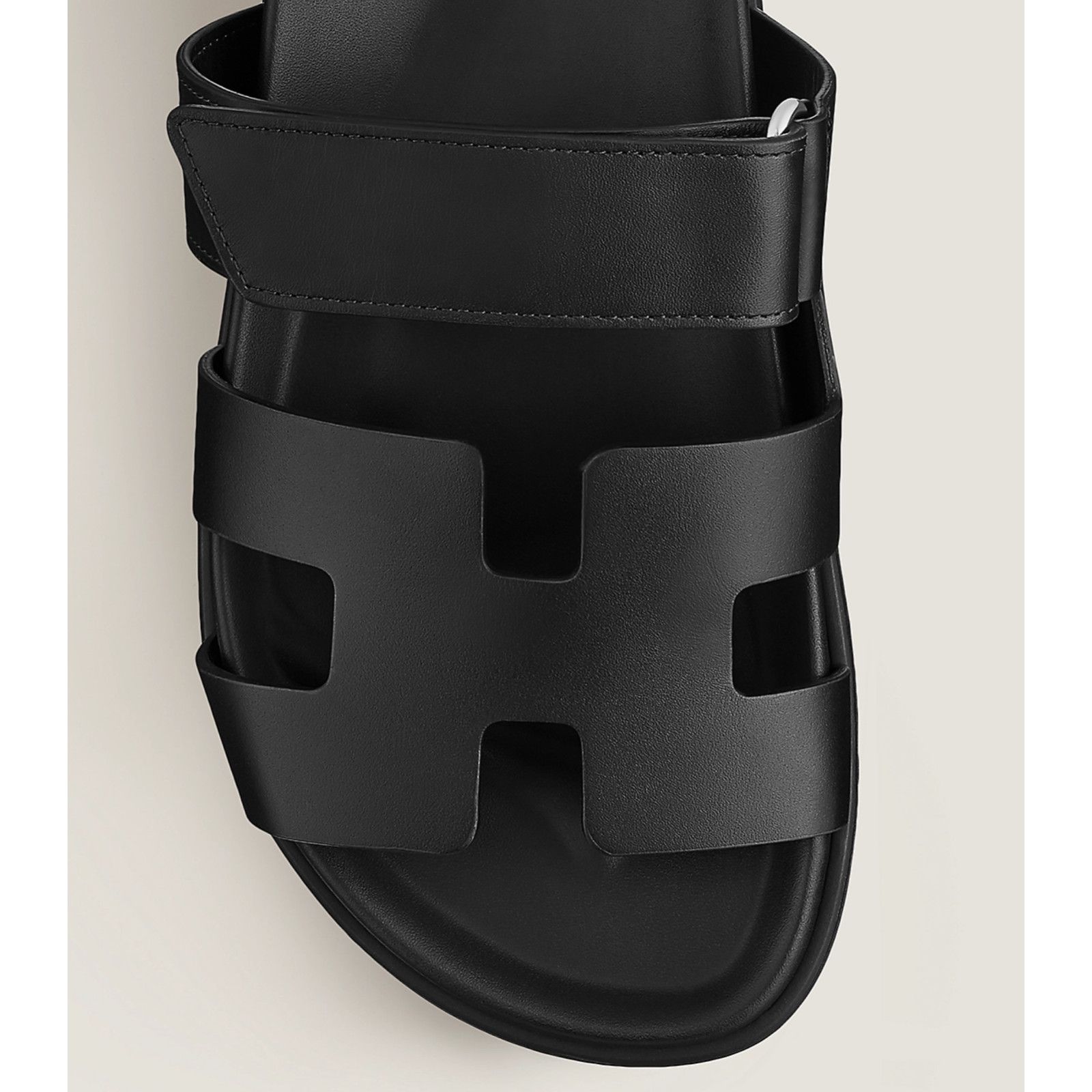 Hermes Hermes Chypre Sandal Black Calfskin Leather H Logo Strap Size US 12 / IT 42 - 6 Thumbnail