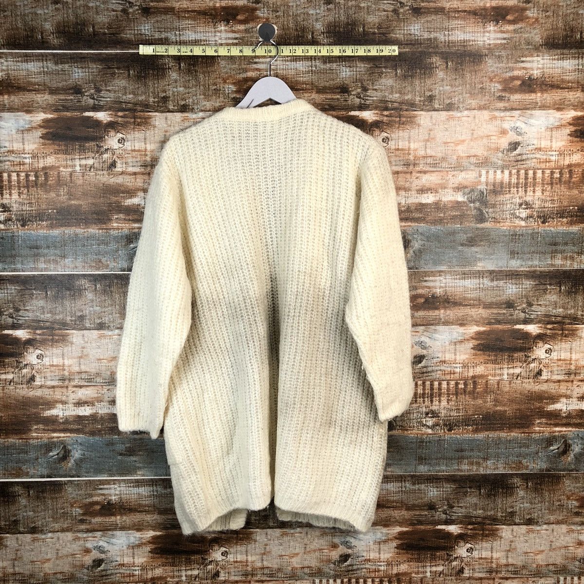 Homespun Knitwear × Japanese Brand PX White vintage Cardigan Knitwear #A2213 Size L / US 10 / IT 46 - 15 Thumbnail