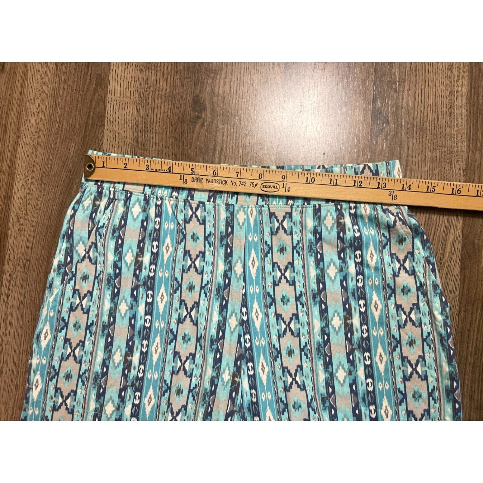 Vintage D&Co. Pants Women's XS Tall Blue Ankle Aztec Western Size 26" / US 2 / IT 38 - 4 Thumbnail