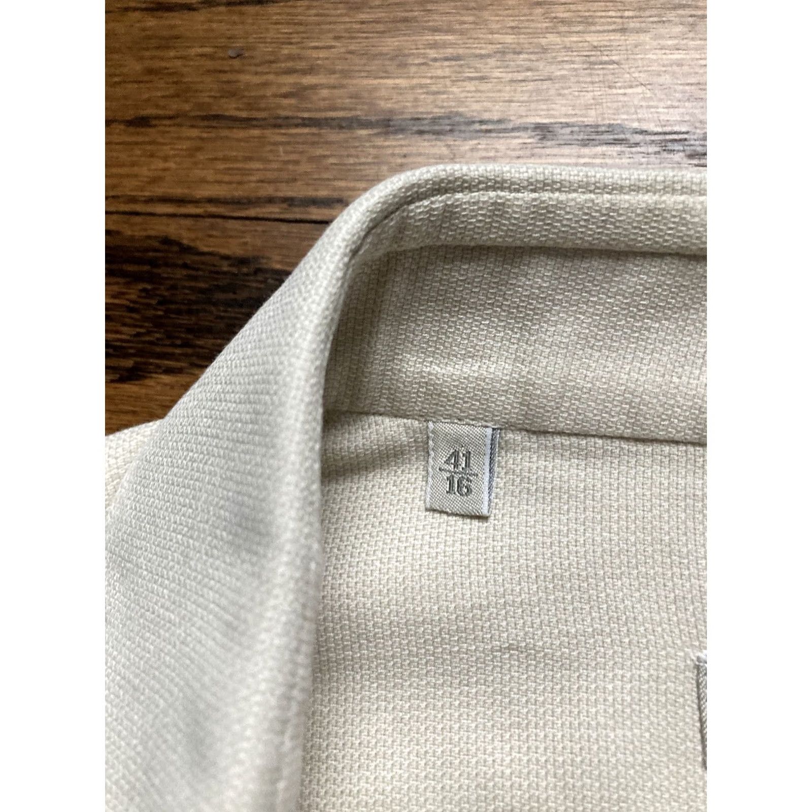 Ermenegildo Zegna Ermenegildo Zegna Shirt Mens Large Beige Long Sleeve Button Up 41/16 Casual Size US L / EU 52-54 / 3 - 7 Thumbnail