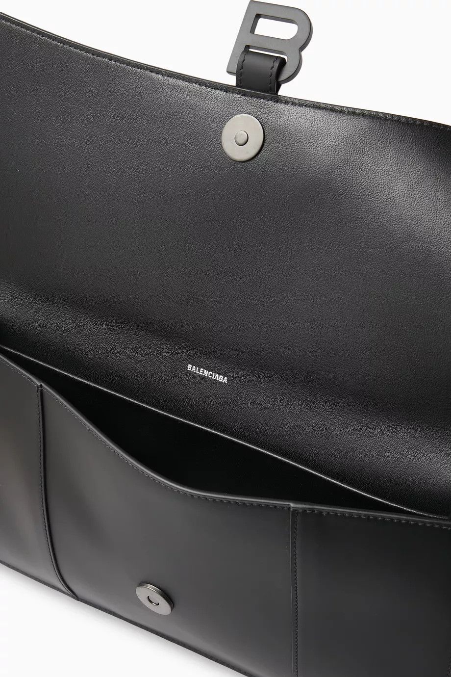 Balenciaga o1mt1gz0125 Size: OS / Hourglass Flat Pouch With Flap Black Size ONE SIZE - 4 Thumbnail