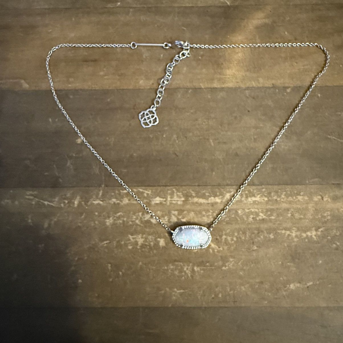 Kendra Scott Elisa silver lab grown opal necklace