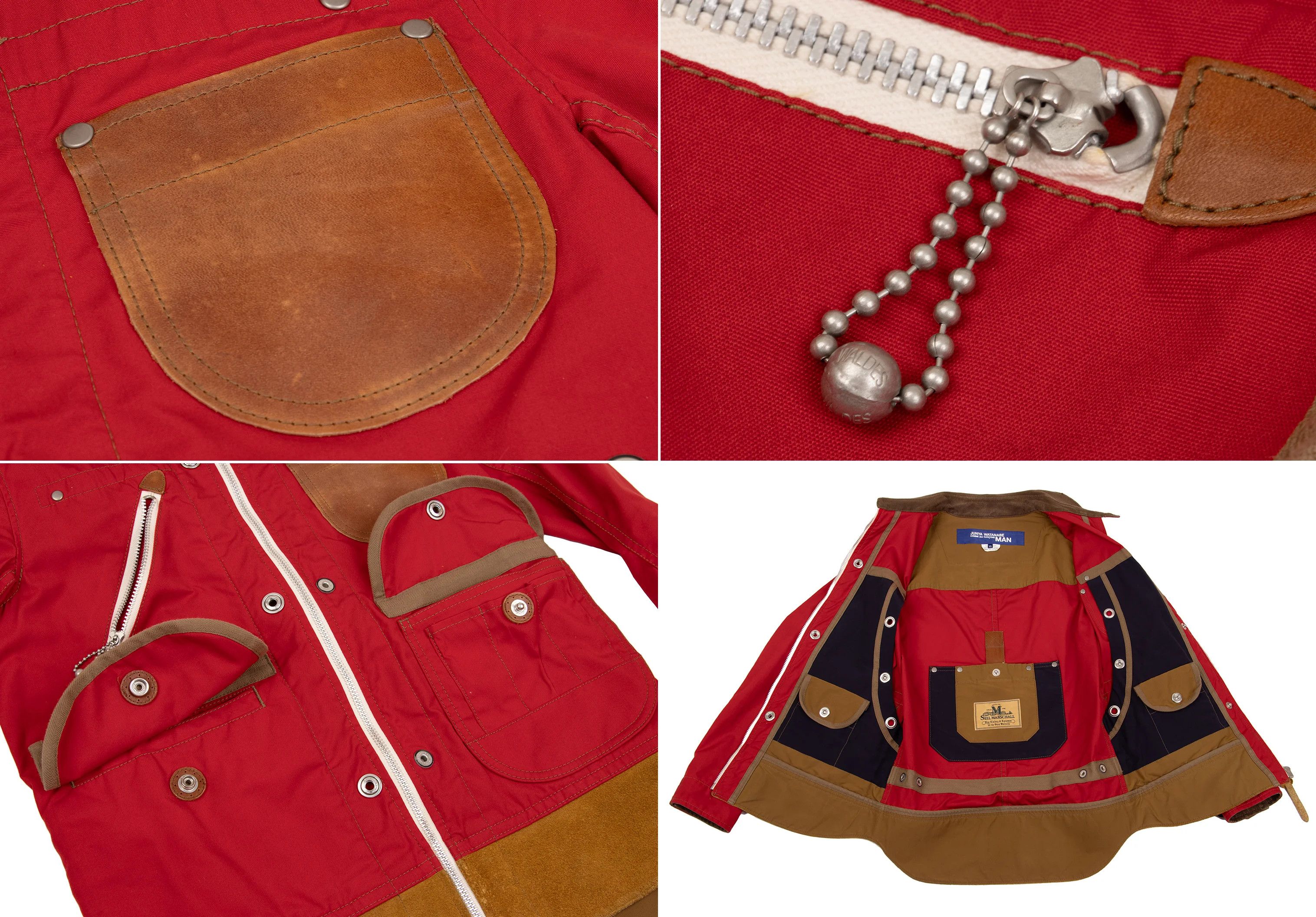 Junya Watanabe Reversible Leather Panel Jacket in Red-Brown, Size XS Size US XS / EU 42 / 0 - 11 Thumbnail