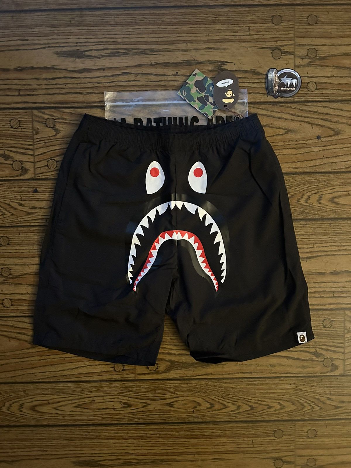 BAPE 1st Camo Side Shark Beach Shorts Green