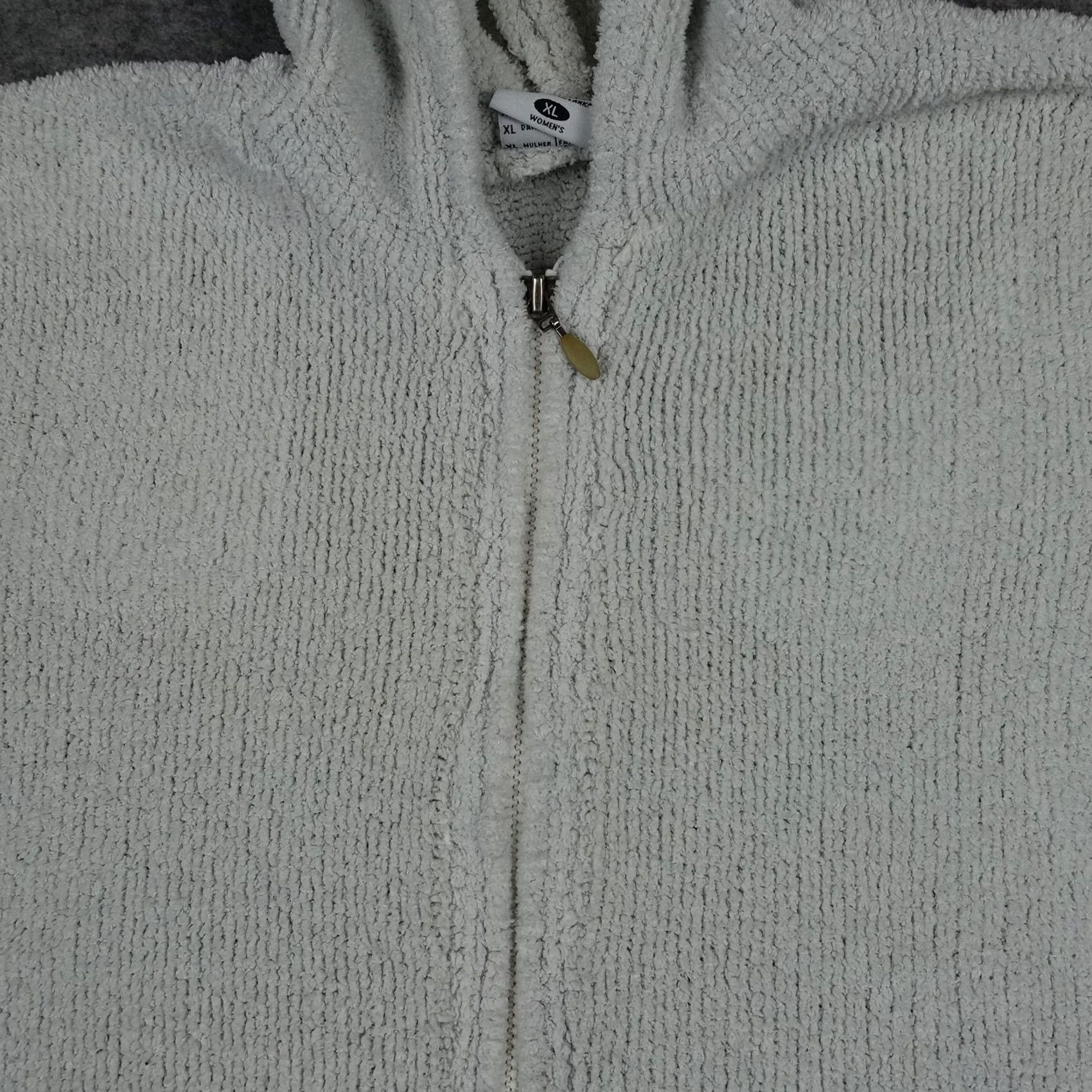 Vintage Columbia Sweater Womens XL Gray Hooded Full Zip Fleece Textured Cozy Knit Sherpa Size XL / US 12-14 / IT 48-50 - 3 Thumbnail
