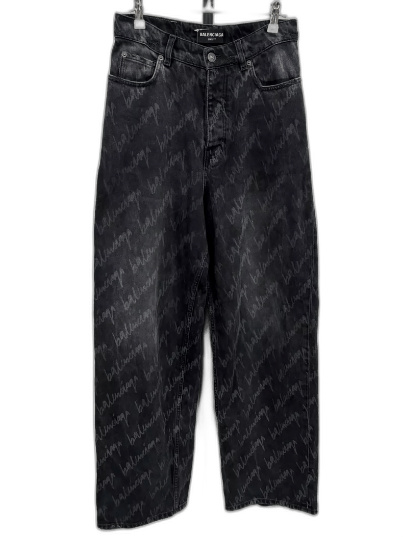 Balenciaga Balenciaga Gray Printed Denim Pants Size XS-2505 Size US 26 / EU 42 - 1 Thumbnail