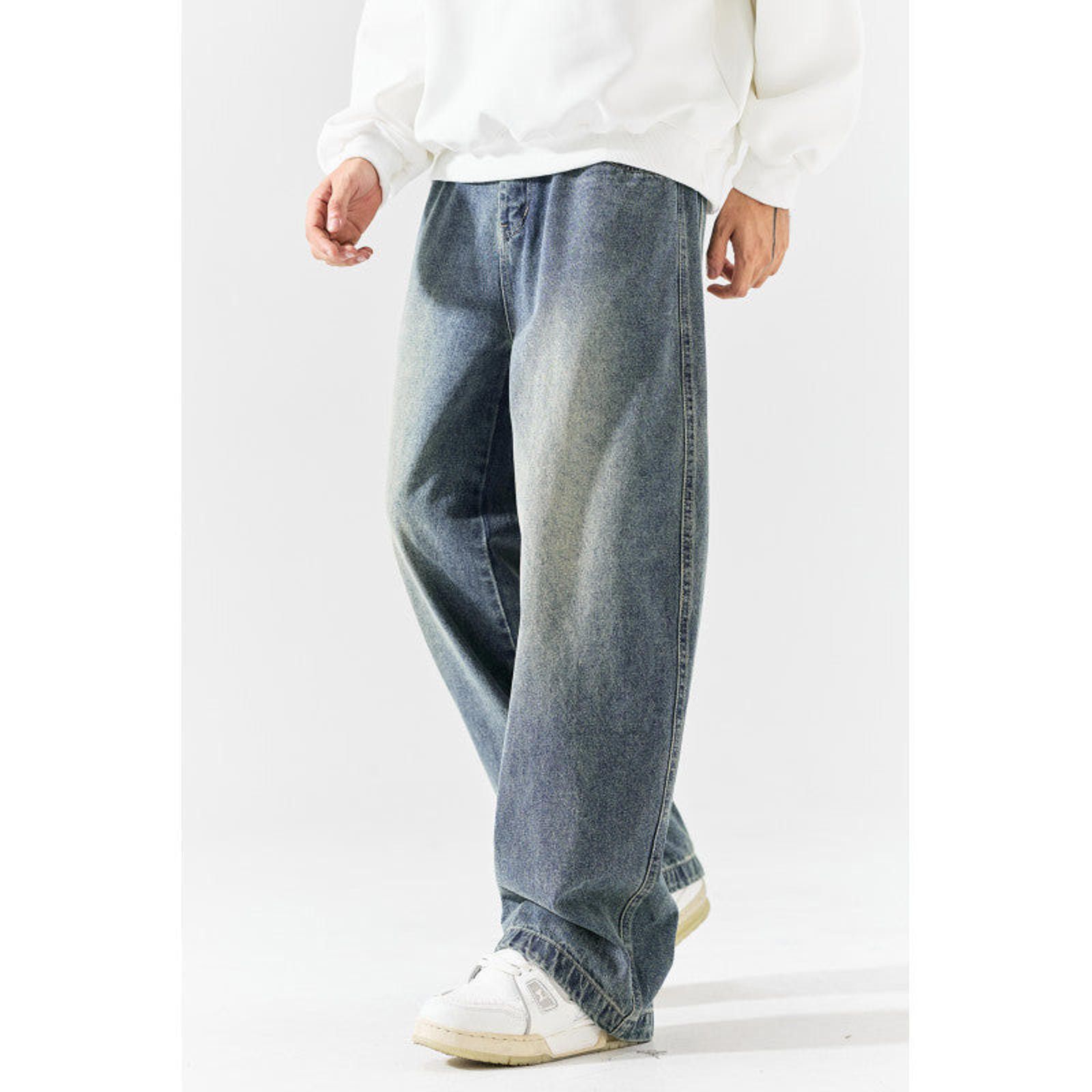 Vintage Wide Leg Baggy Denim Jeans for Men, Casual Loose Fit Pants Size US 30 / EU 46 - 2 Thumbnail