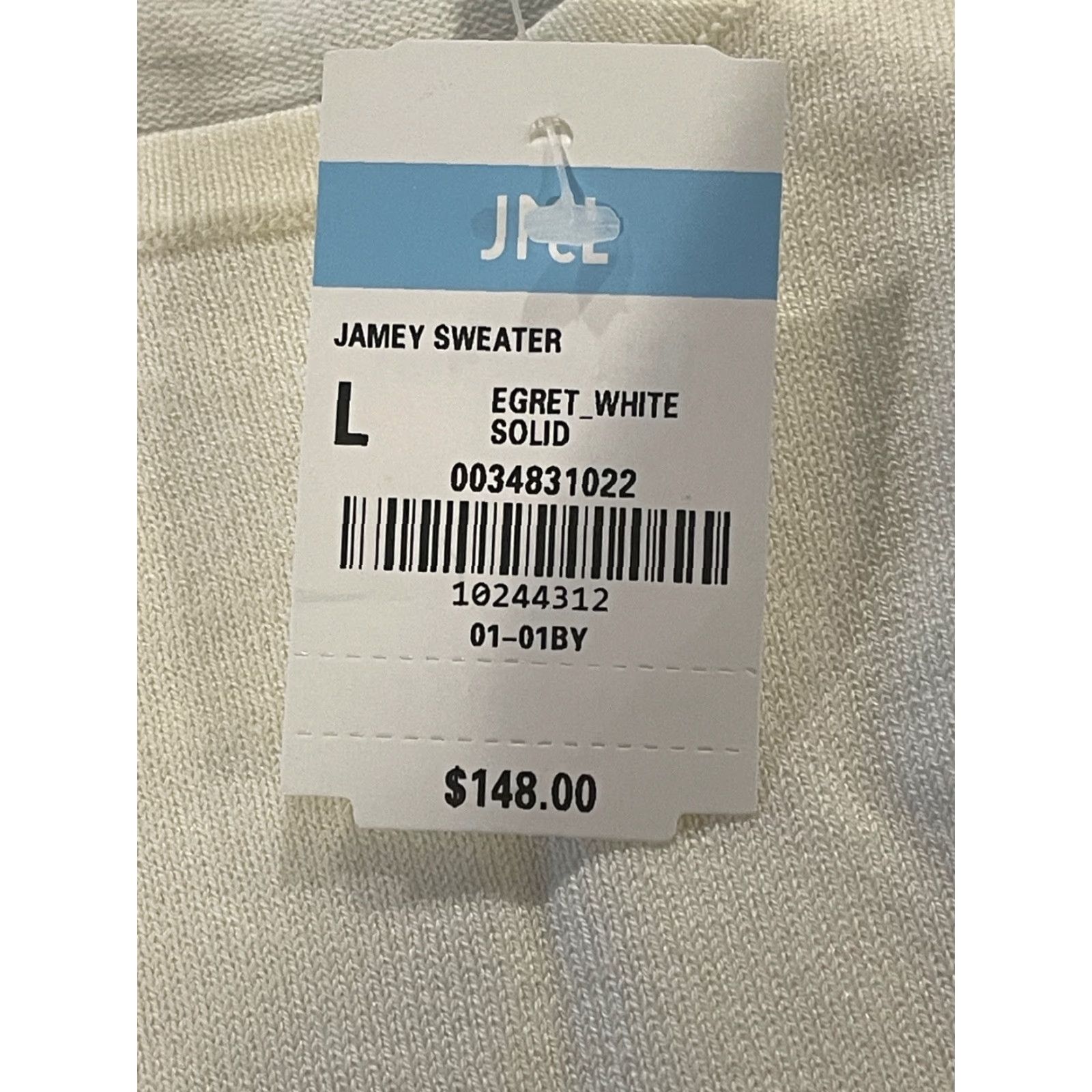 J.McLaughlin J.McLaughlin Sweater Jamey Women's Pullover Casual Cotton Blend Egret White Large NWT Size L / US 10 / IT 46 - 3 Thumbnail