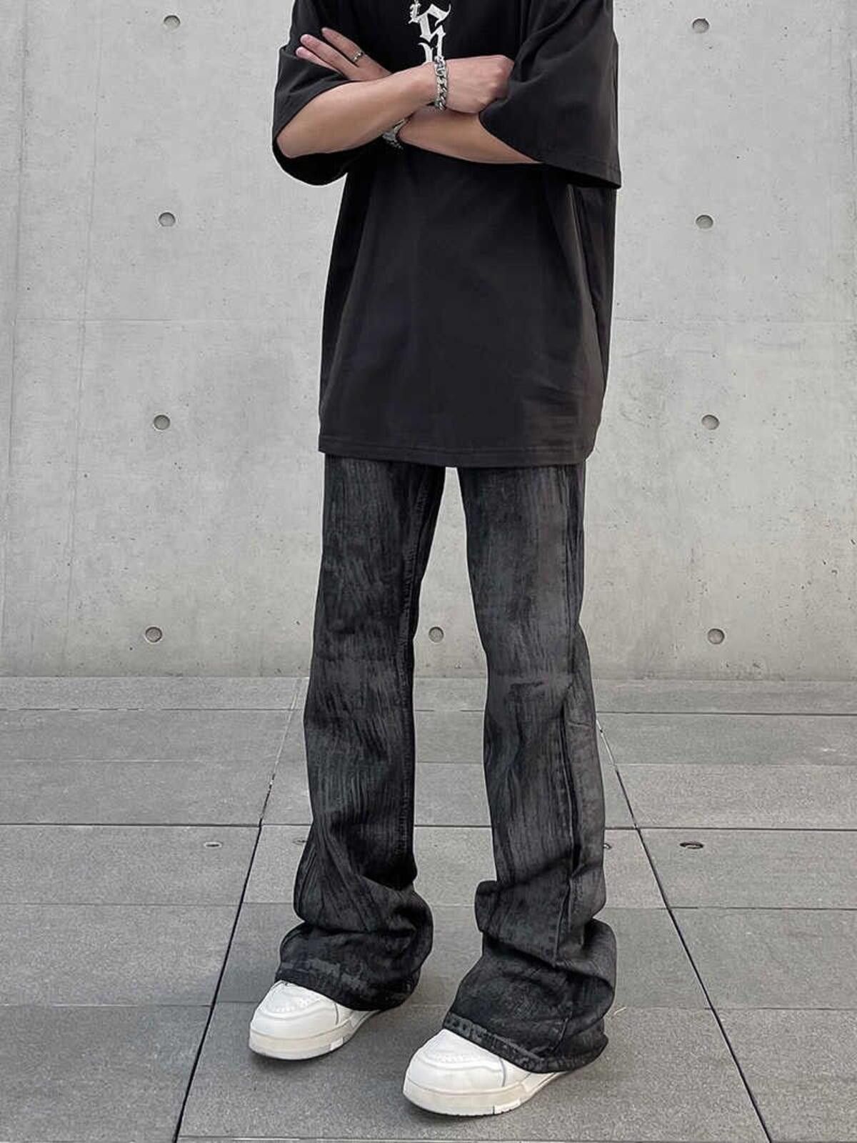 Other Black Coated Stacked Flare Jeans Size US 28 / EU 44 - 3 Thumbnail