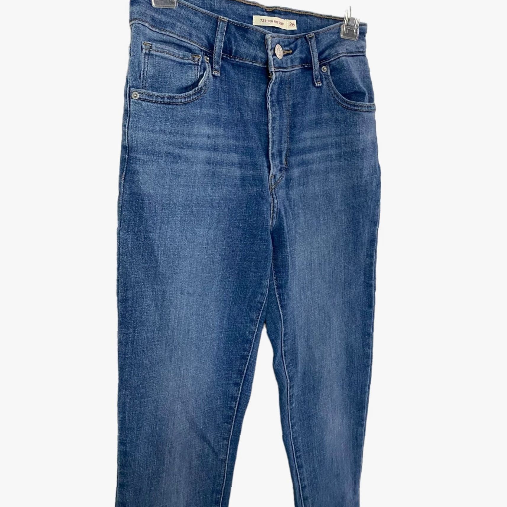 Levi's Levi's 721 High Rise Skinny Jeans Women's Size 26X28 Blue Stretch Denim Size 26" / US 2 / IT 38 - 4 Thumbnail