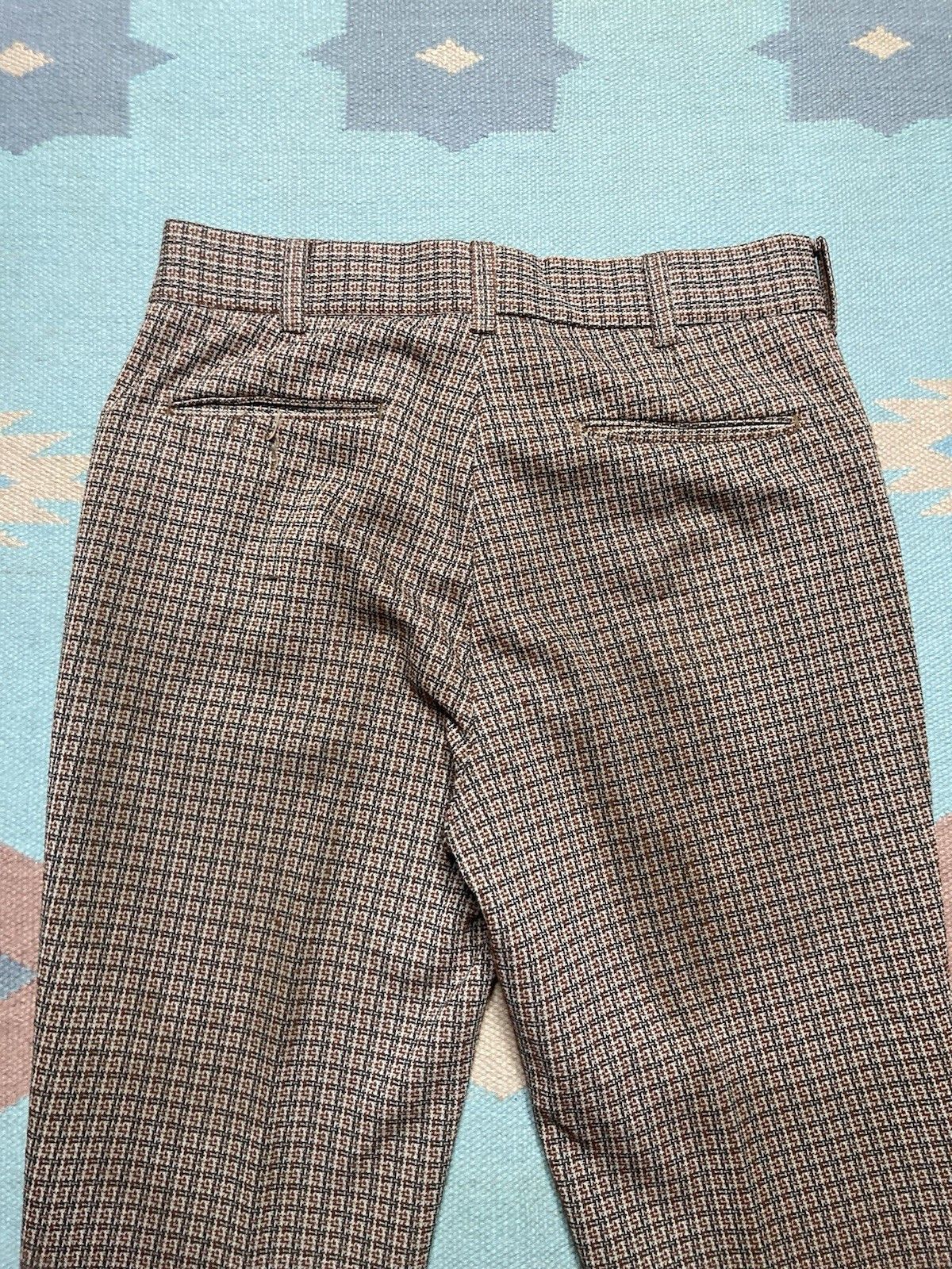 Vintage 70s polyester flare pants kmart double knit hippie mod 32x28 Size US 32 / EU 48 - 9 Thumbnail
