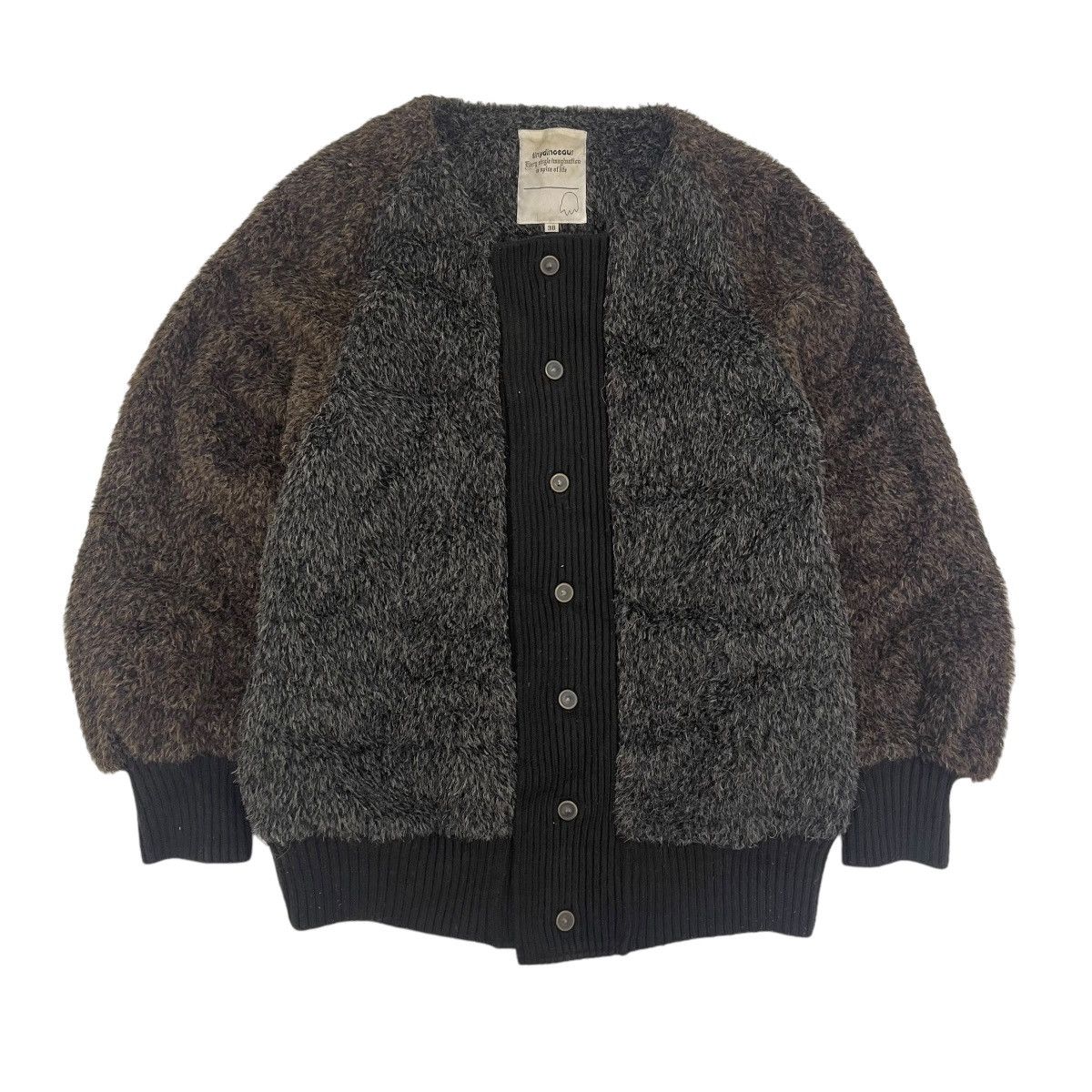 Japanese Brand ⚡️Tiny Dinosaur Faux Fur Button Mohair Jacket Made In 🇯🇵 Size M / US 6-8 / IT 42-44 - 1 Thumbnail