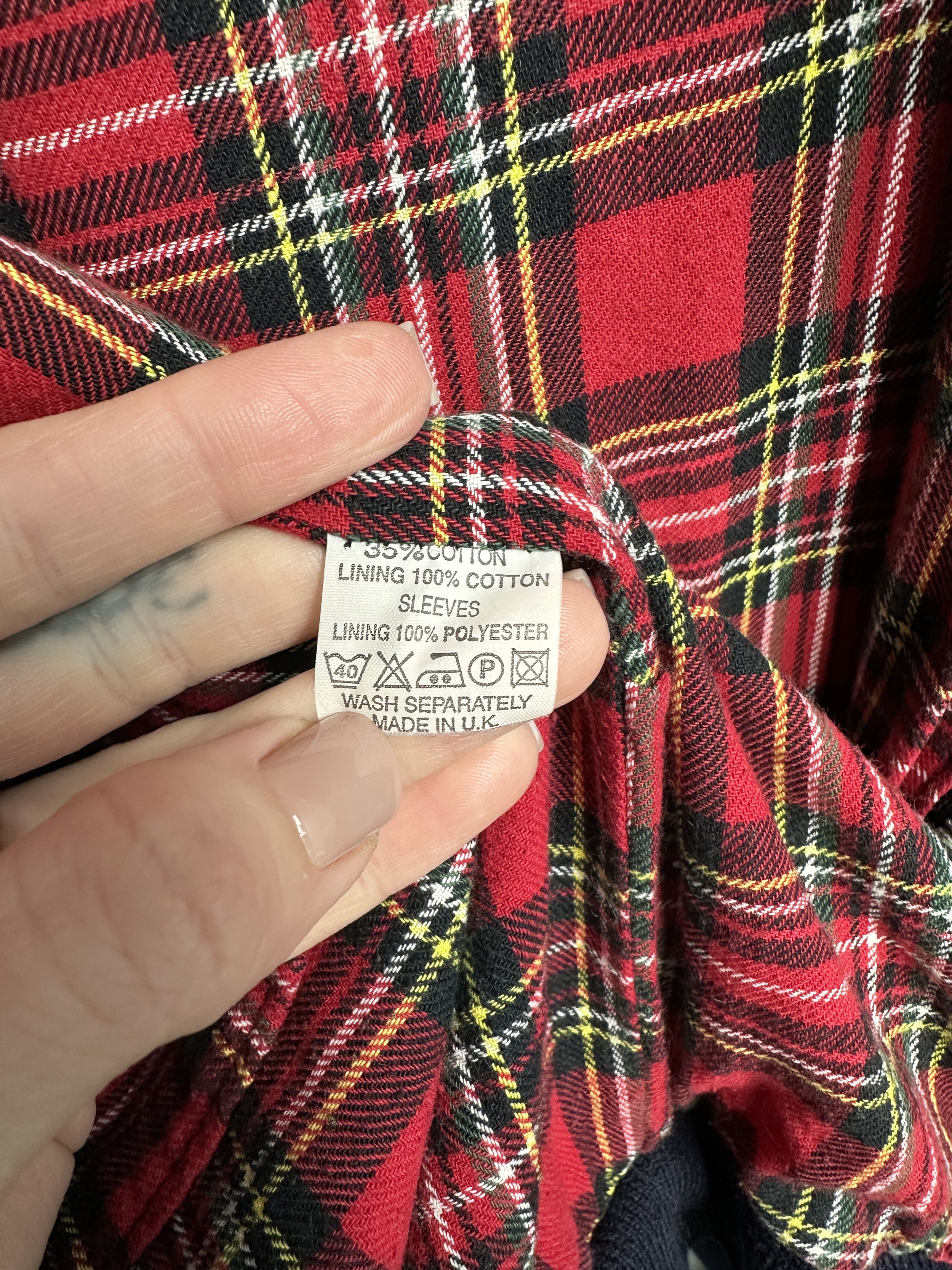 Vintage Vintage England Plaid Lined Collared Bomber Jacket Size US L / EU 52-54 / 3 - 5 Thumbnail