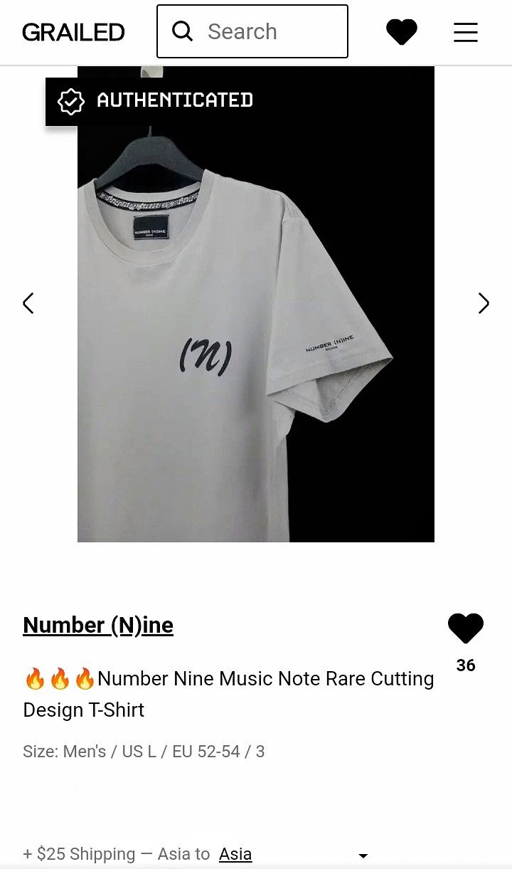 Number (N)ine 🔥🔥🔥Number Nine Music Note Rare Cutting Design T-Shirt Size US L / EU 52-54 / 3 - 13 Thumbnail