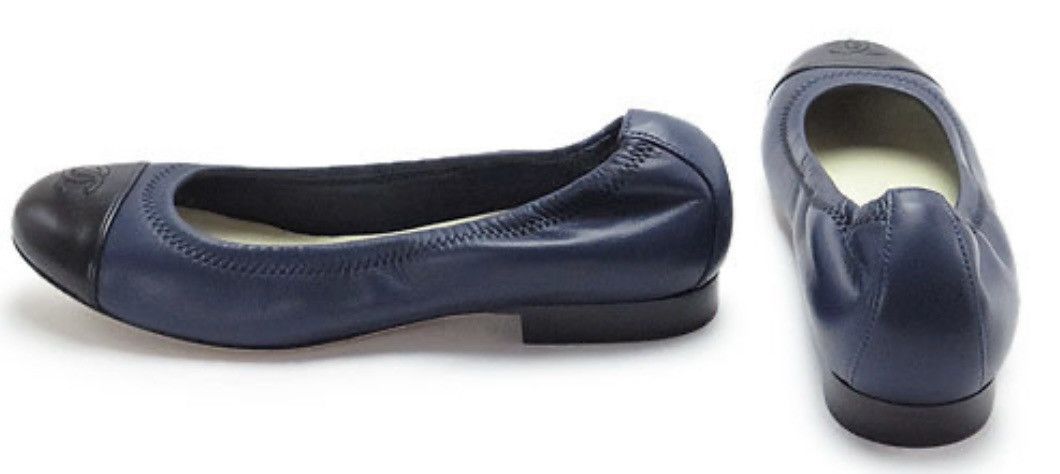 Chanel CHANEL Lambskin Cap Toe CC Ballerina Size US 8 / IT 38 - 2 Thumbnail