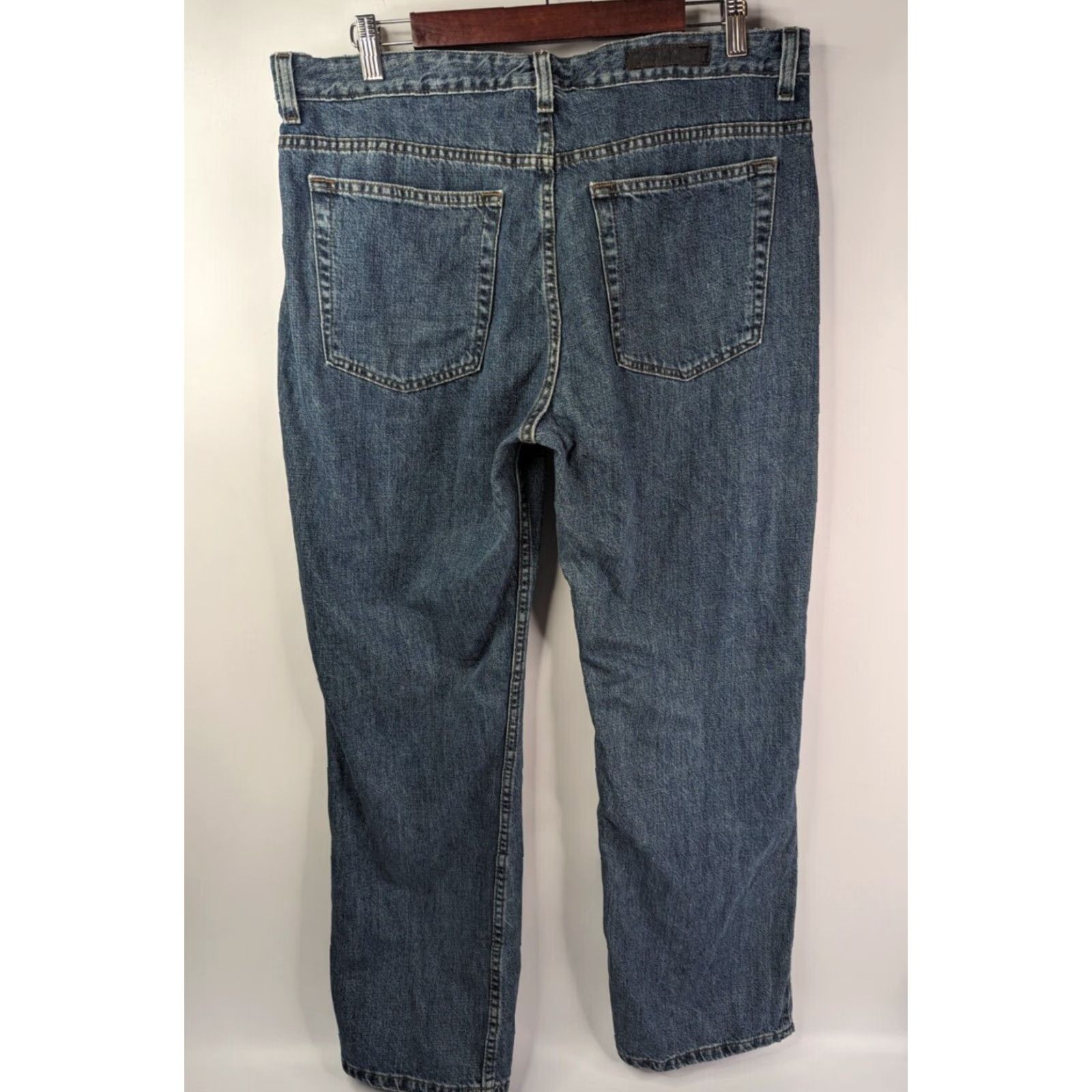 Lee VINTAGE Lee Riveted Jeans Womens Size 16 Petite High Rise Straight Denim 5-Pocket Blue 90s Grunge Y2K Mens Womens Girls? Size 38" / US 16 / IT 52 - 4 Thumbnail