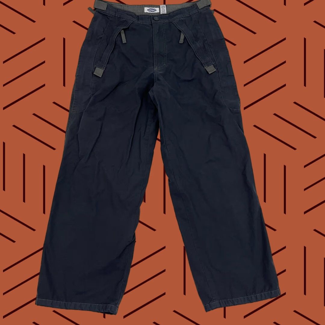 Vintage VINTAGE Old Navy Pants Mens 31 x 30 Dark Blue Gray Wide Skater Grunge Utility Cargo Size US 31 - 1 Thumbnail